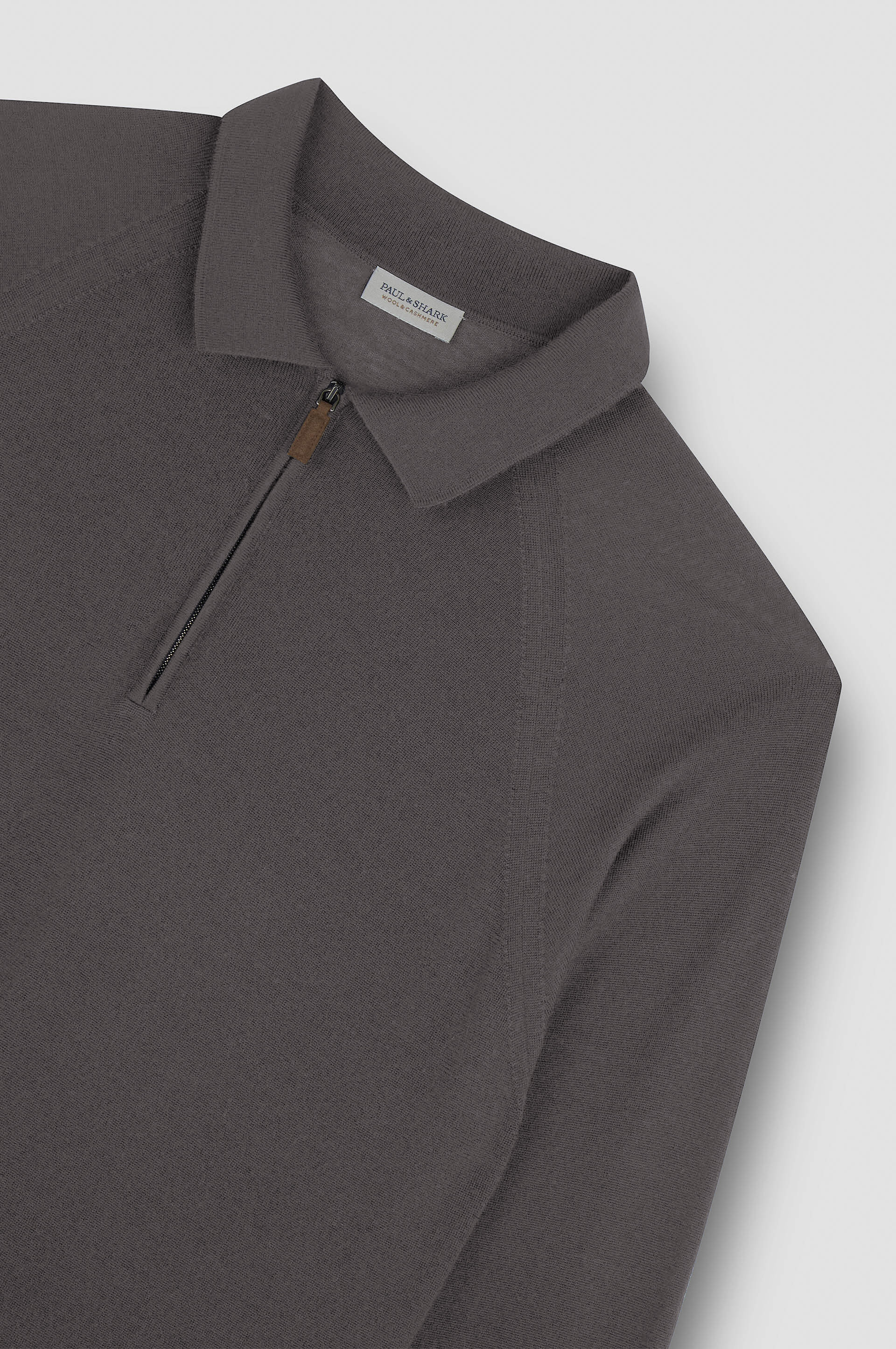 ZIPPED WOOL CASHMERE POLO SHIRT - 5