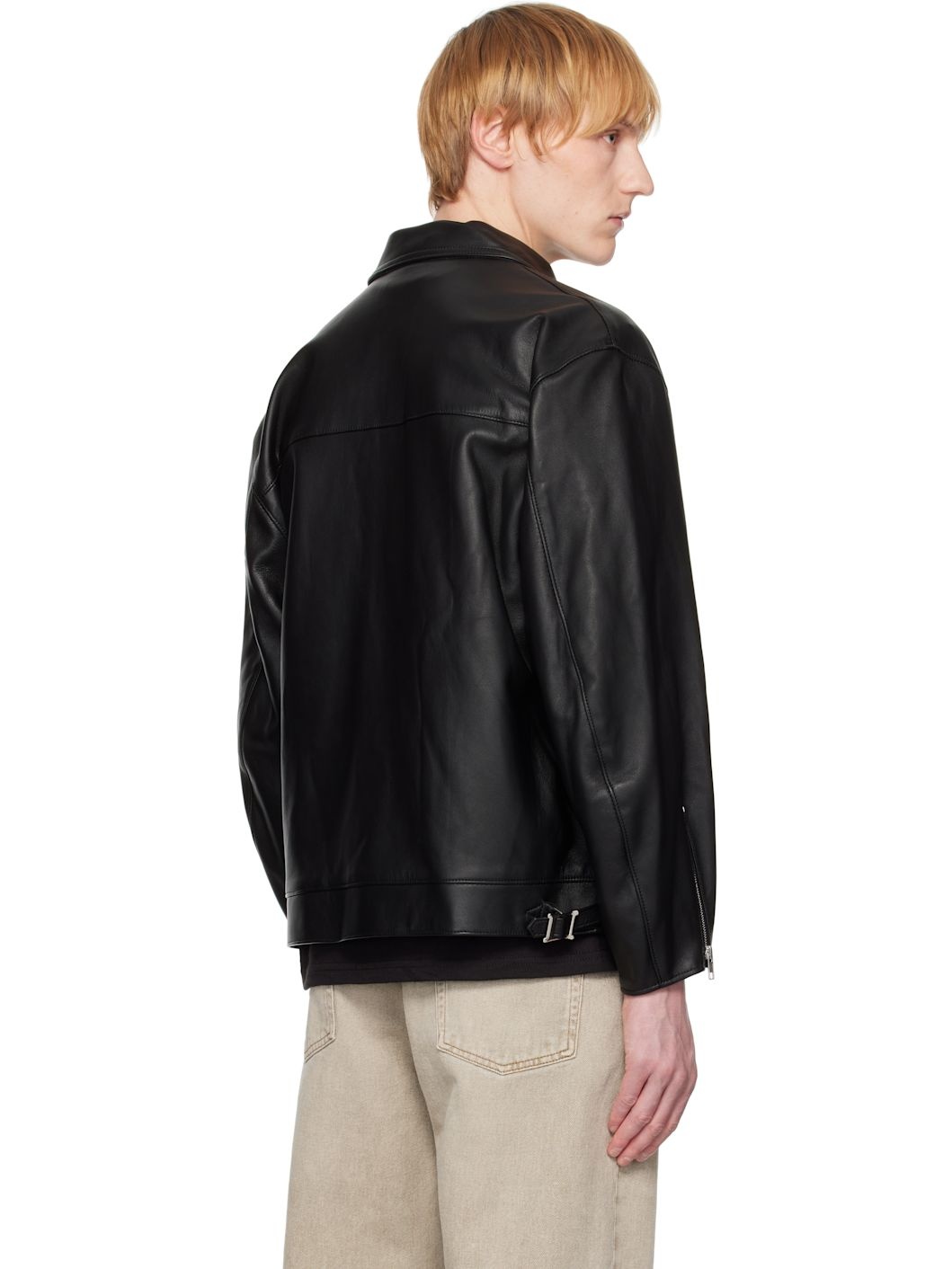 Black WOLF'S HEAD Edition Single Riders Leather Jacket - 3