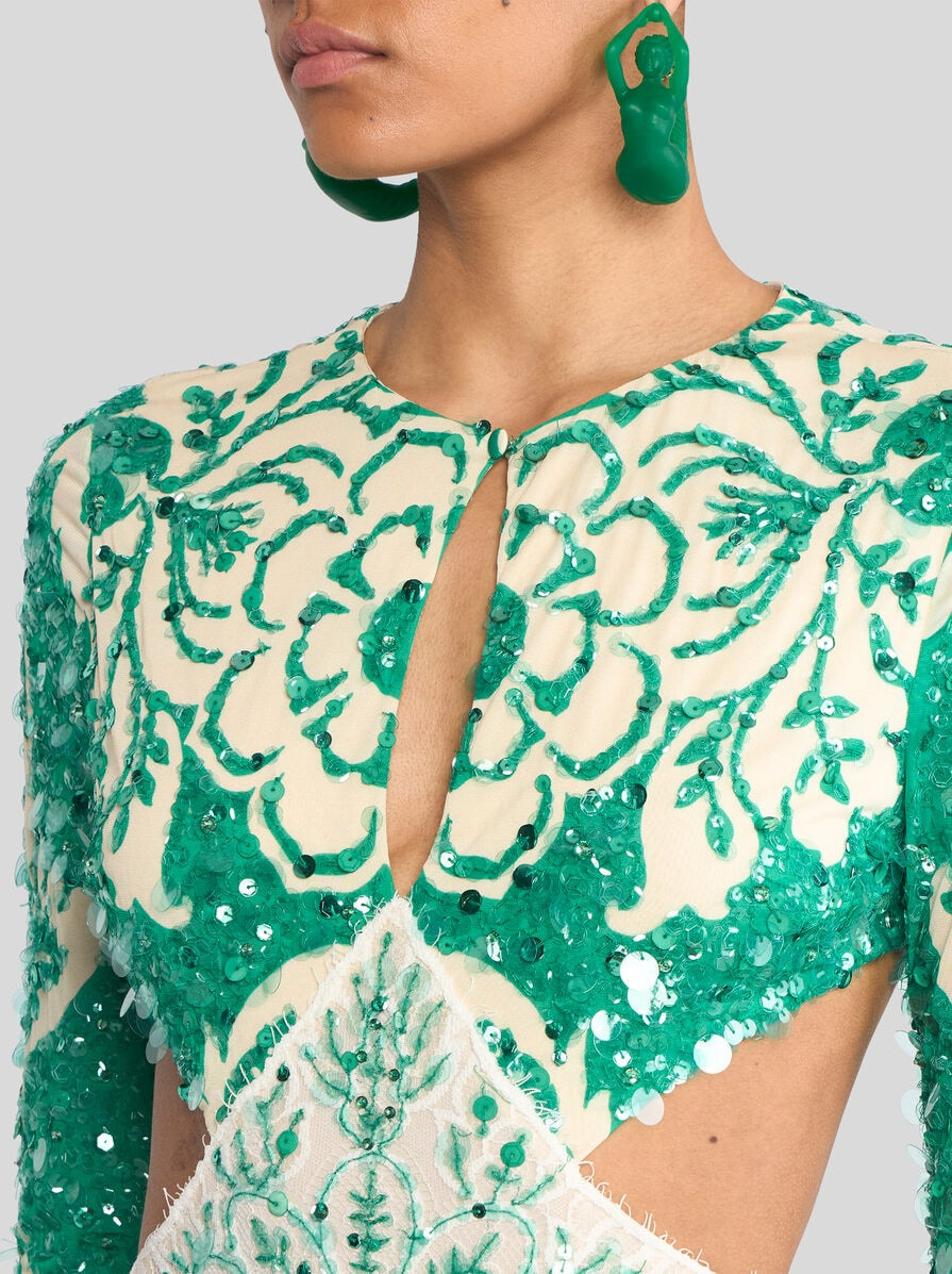 MIDI DRESS WITH SEQUIN EMBROIDERY - 2