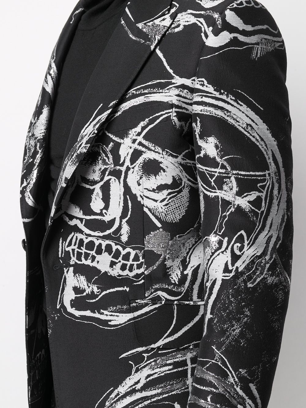 skull-print single-breasted blazer - 5