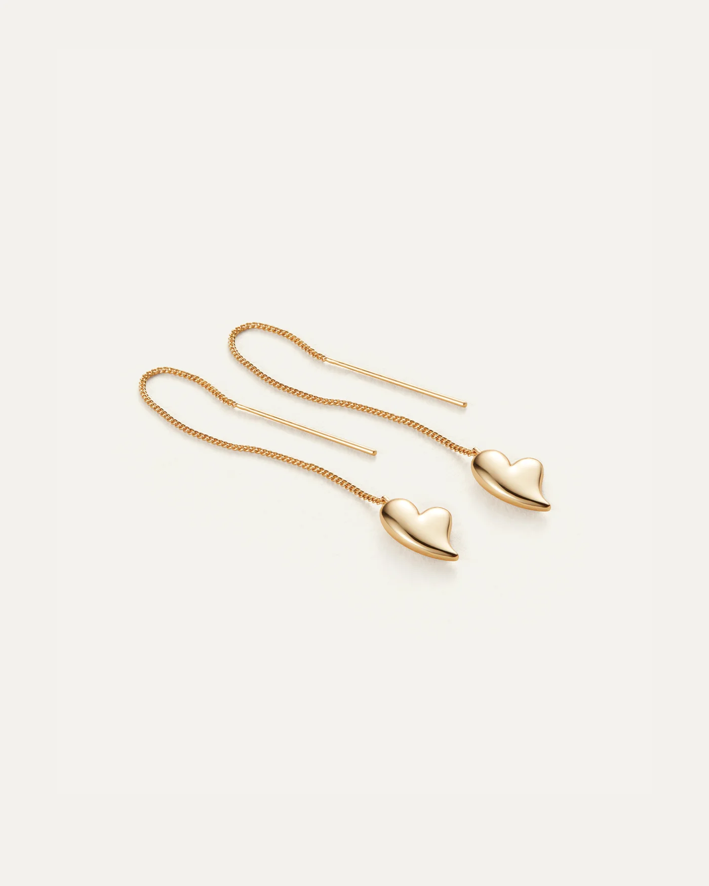 Puffy Heart Threader Earrings - 1