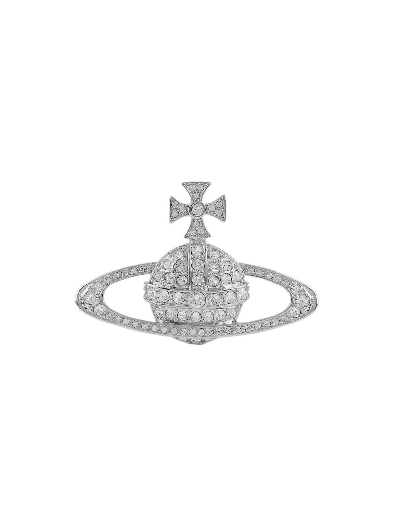 BAS RELIEF BROOCH - PLATINUM / CRYSTAL 1
