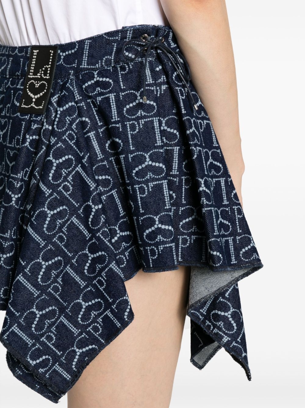 monogram-pattern asymmetric miniskirt - 5