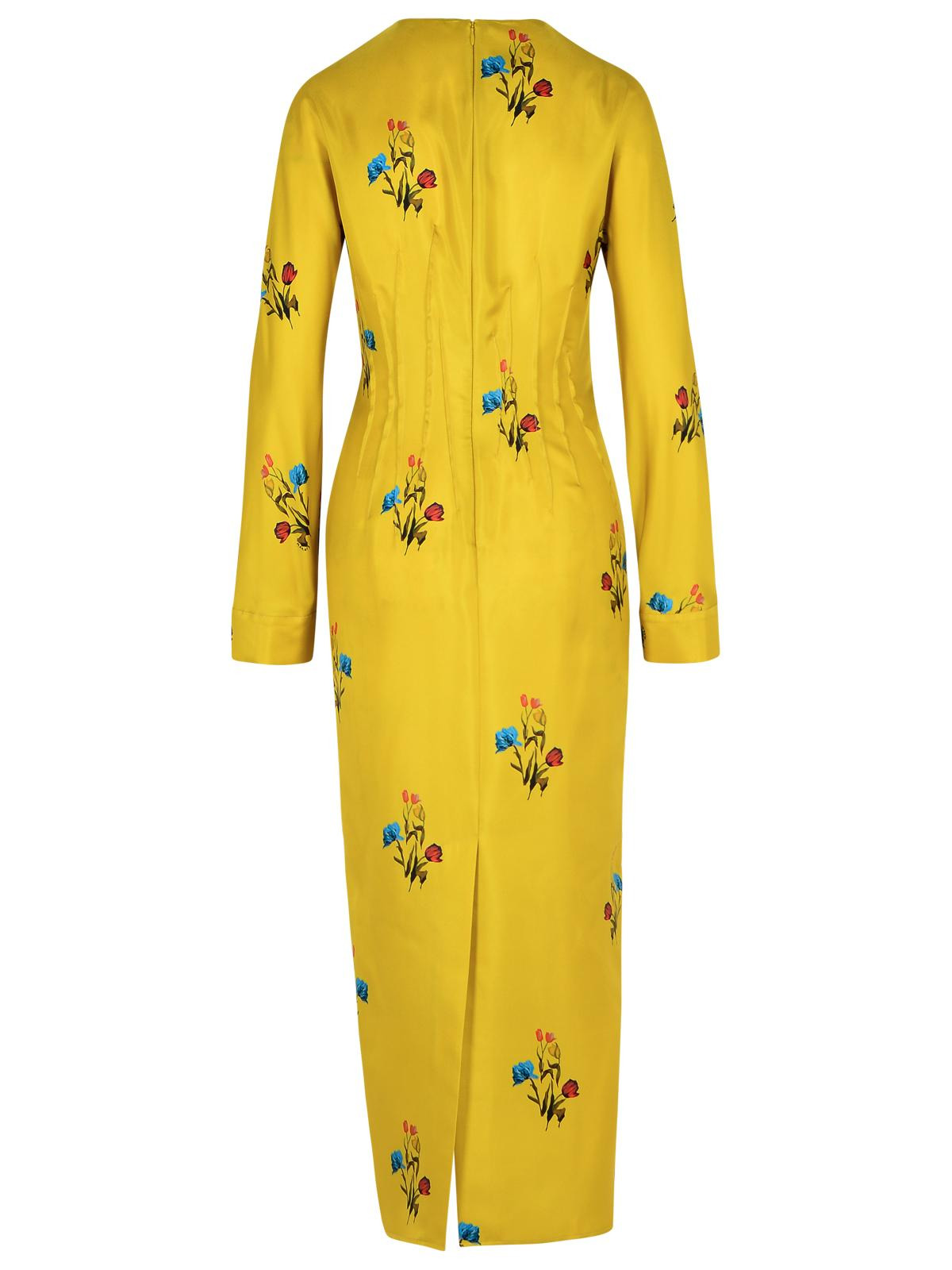 Marni Mustard Silk Dress Women - 3