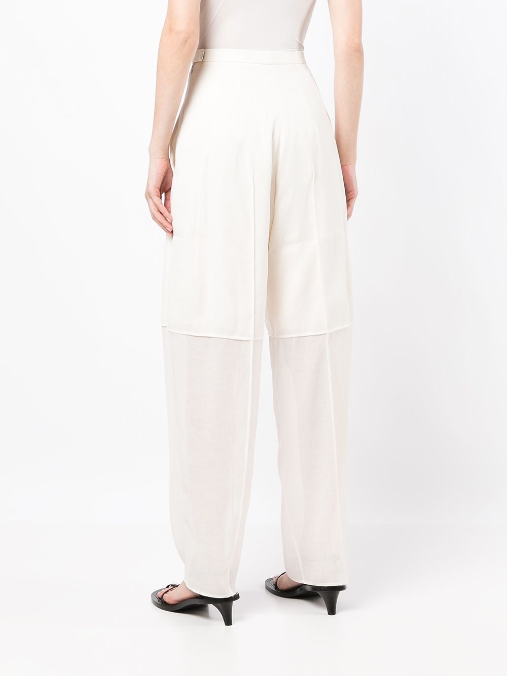 high-waisted pressed-crease straight-leg trousers - 3