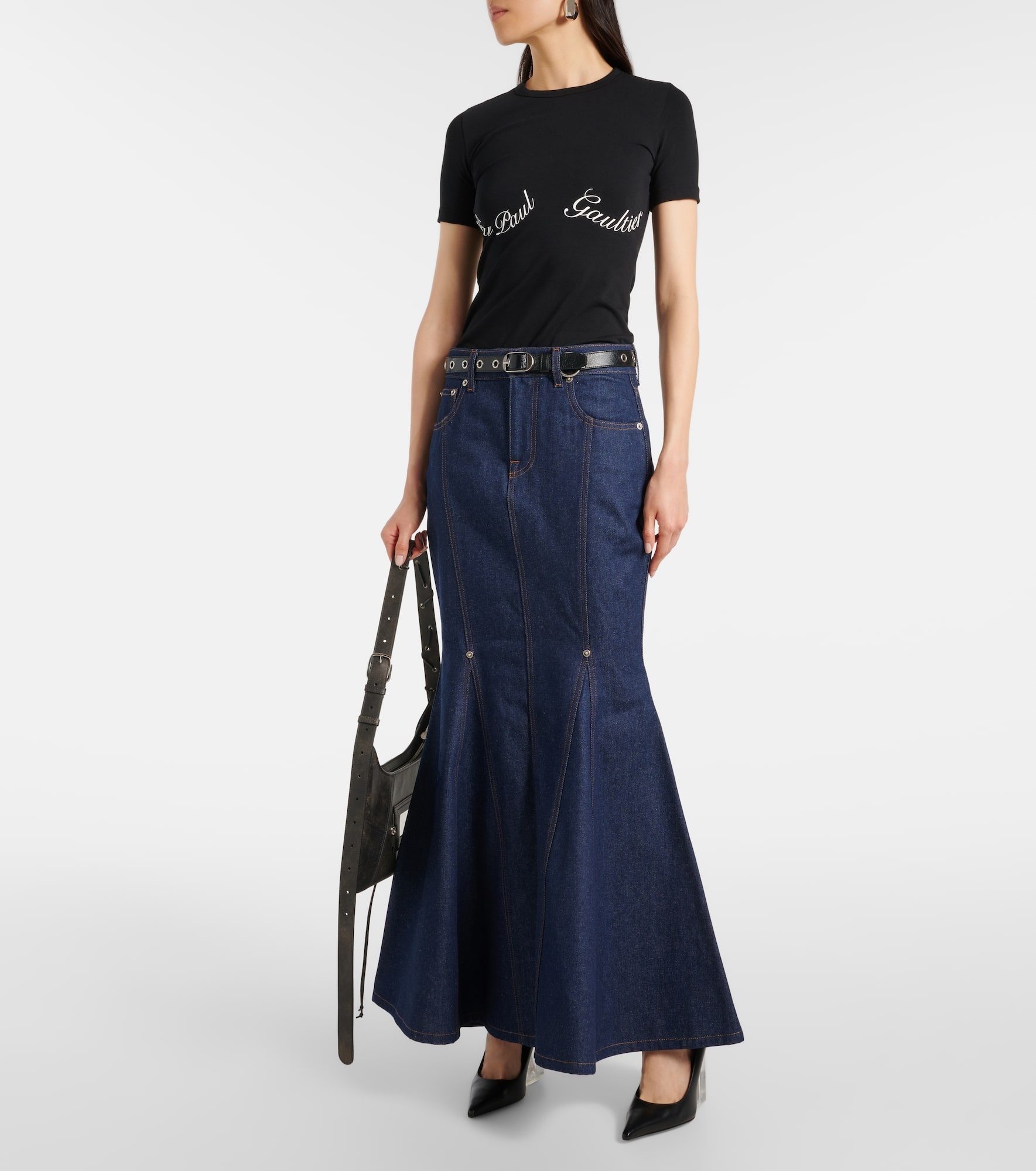 High-rise cotton maxi skirt - 2