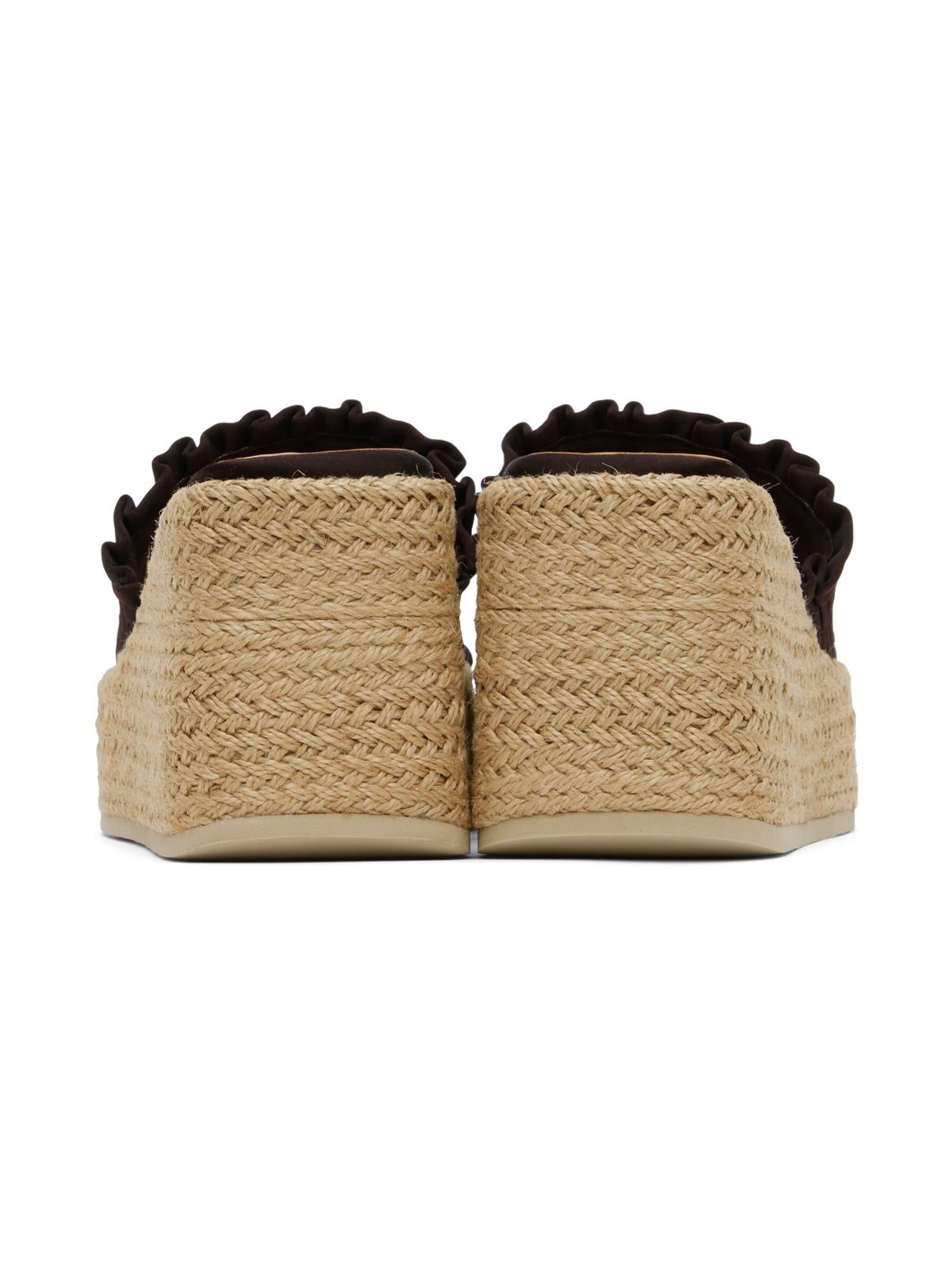 Brown Smock Espadrille Wedge Sandals - 2