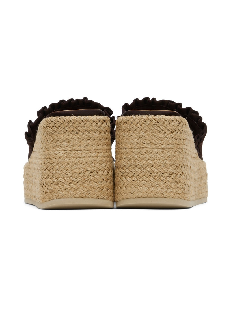 Brown Smock Espadrille Wedge Sandals 2