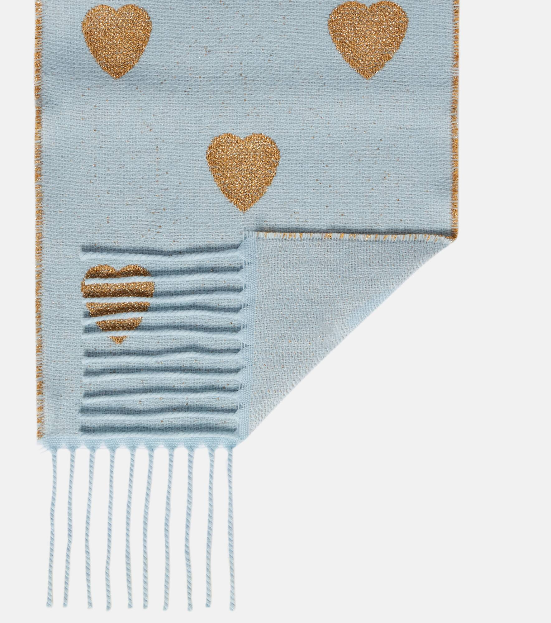 Heart fringed wool-blend scarf - 5