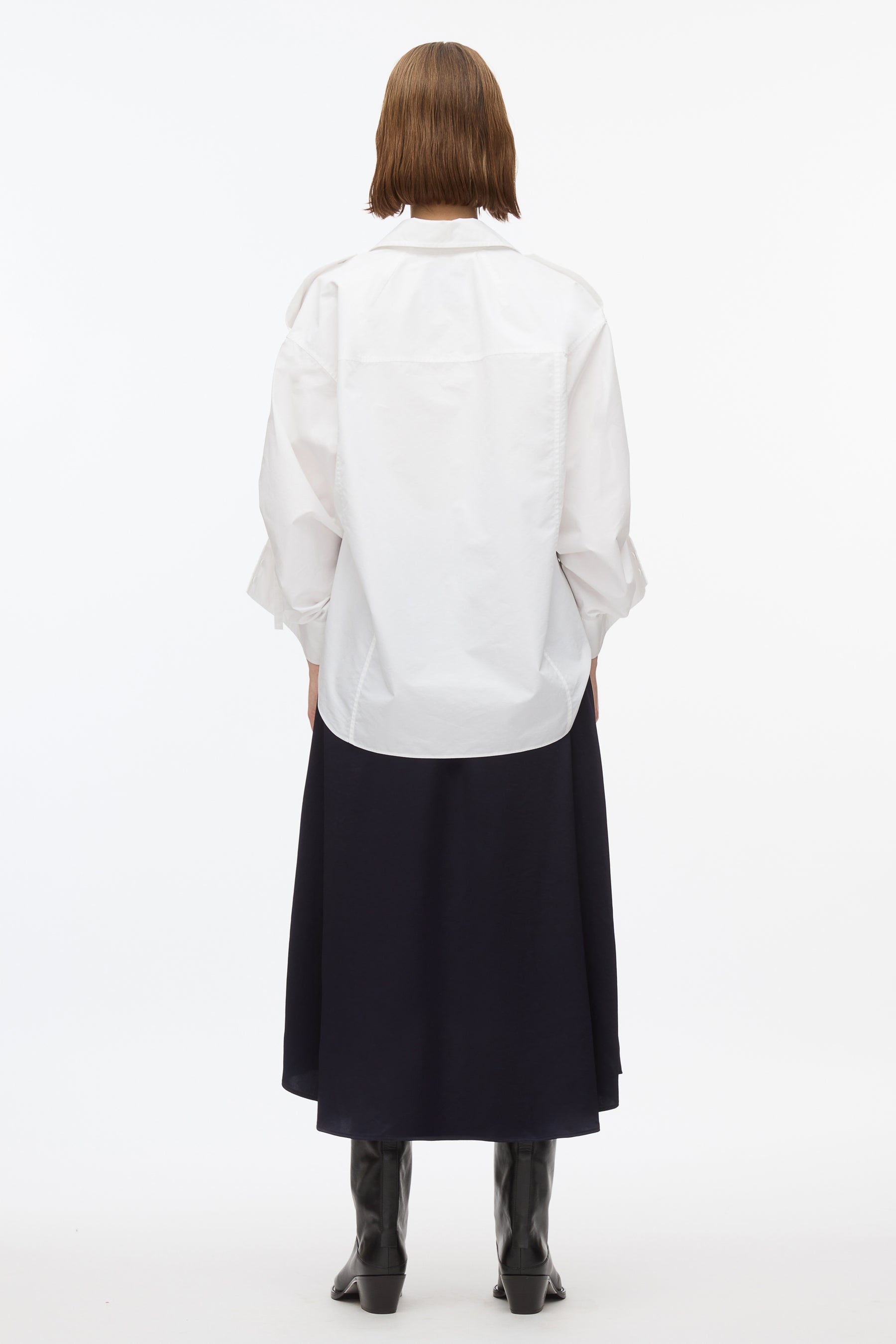 Draped Shirt Combo Slip Dress - 4