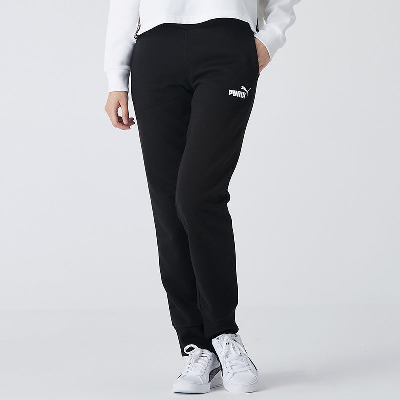 (WMNS) PUMA Essentials Sweatpants 'Black White' 586548-01 - 4