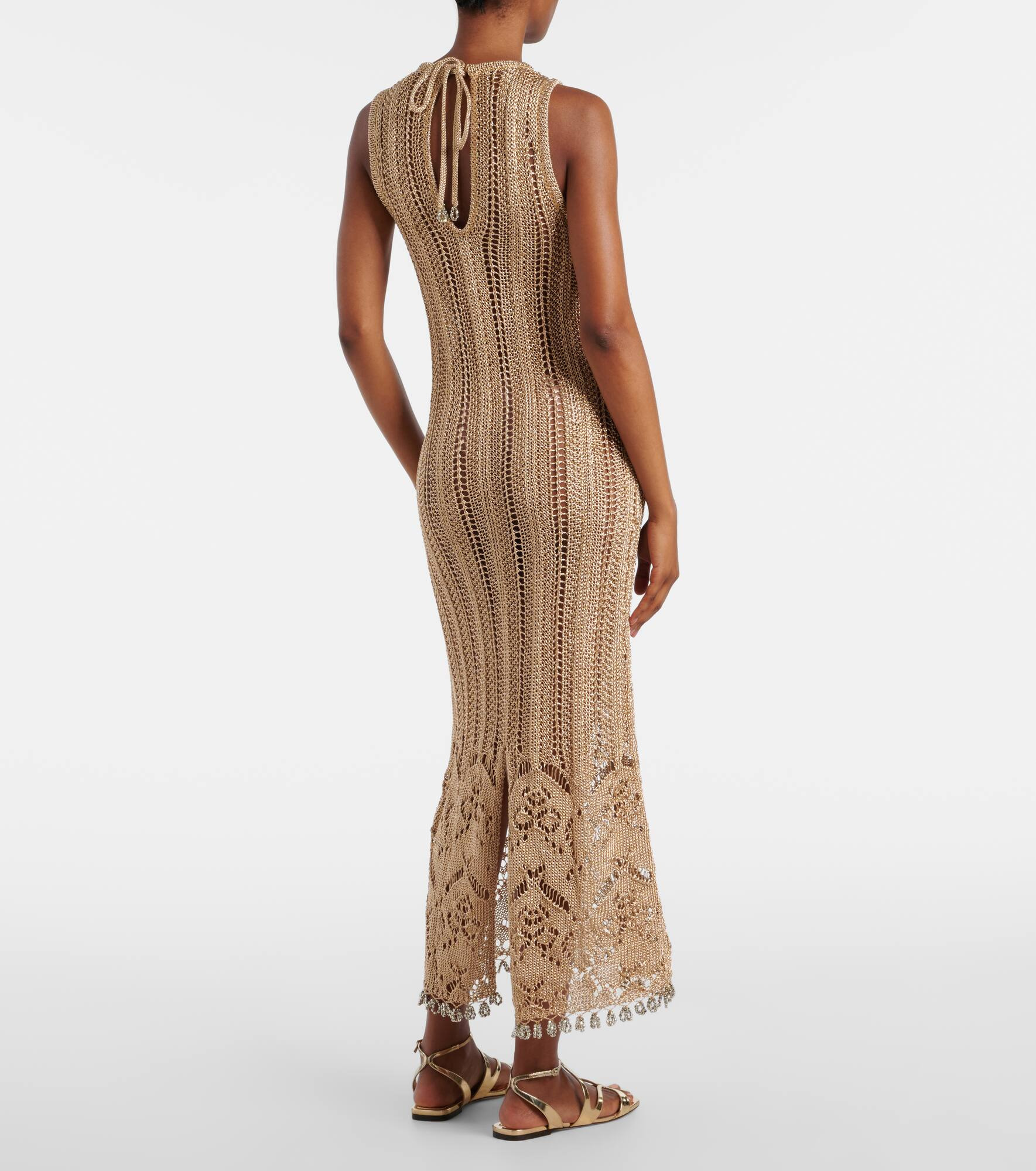 Crochet embellished midi dress - 3