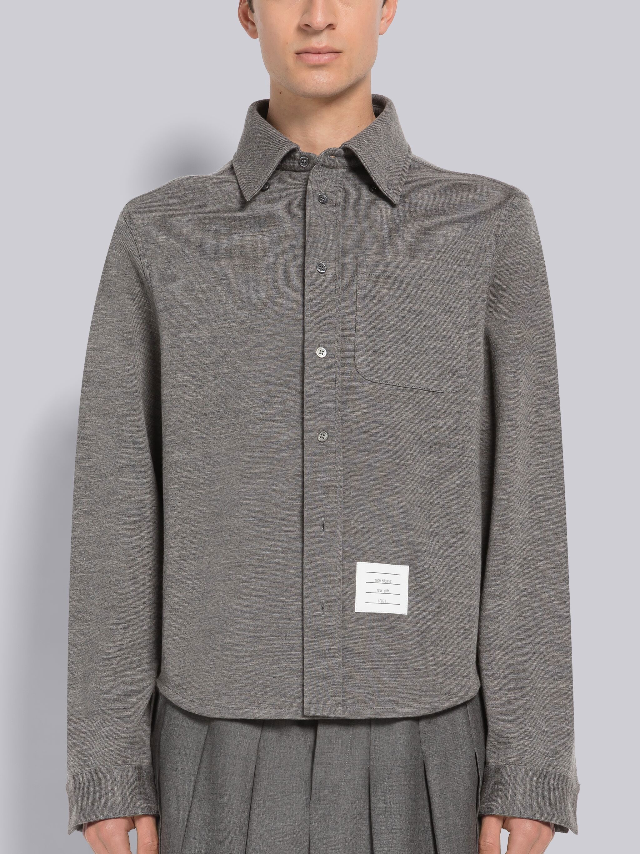 Wool Milano Button Down Shirt - 1