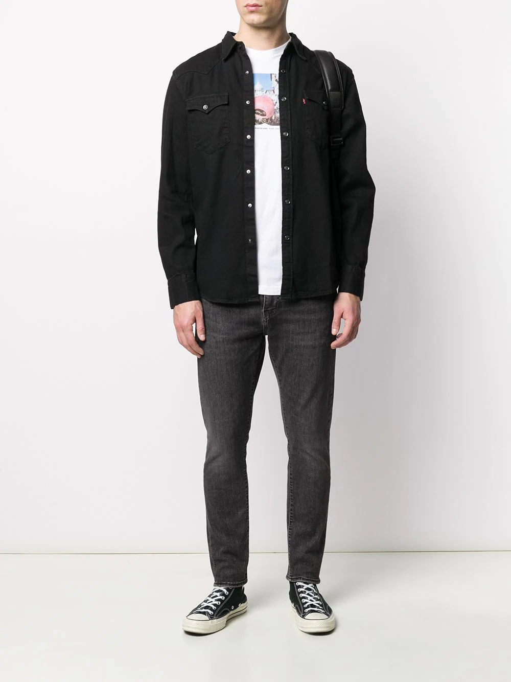 flap pocket denim shirt - 2