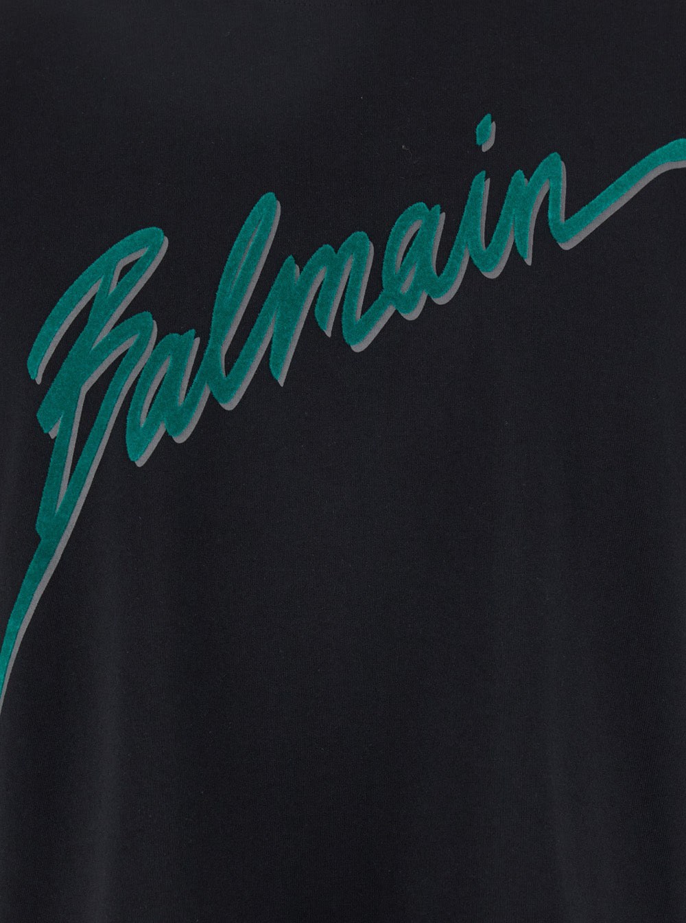 Balmain Men Black Crewneck T-Shirt With Logo Lettering Print On The Front In Cotton Man - 3