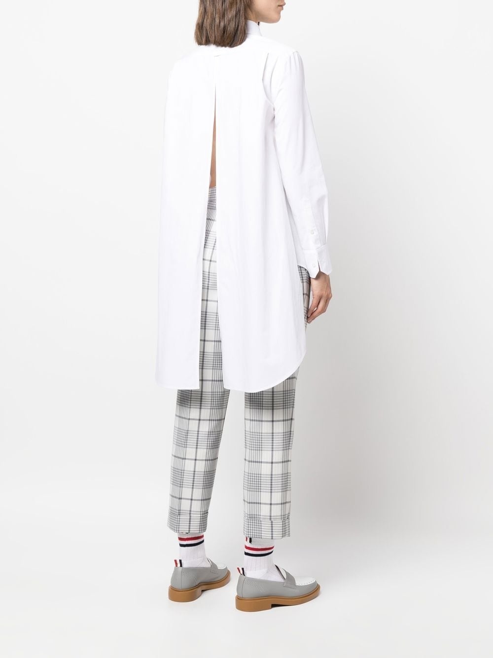 cross-strap belted waist shirt - 6