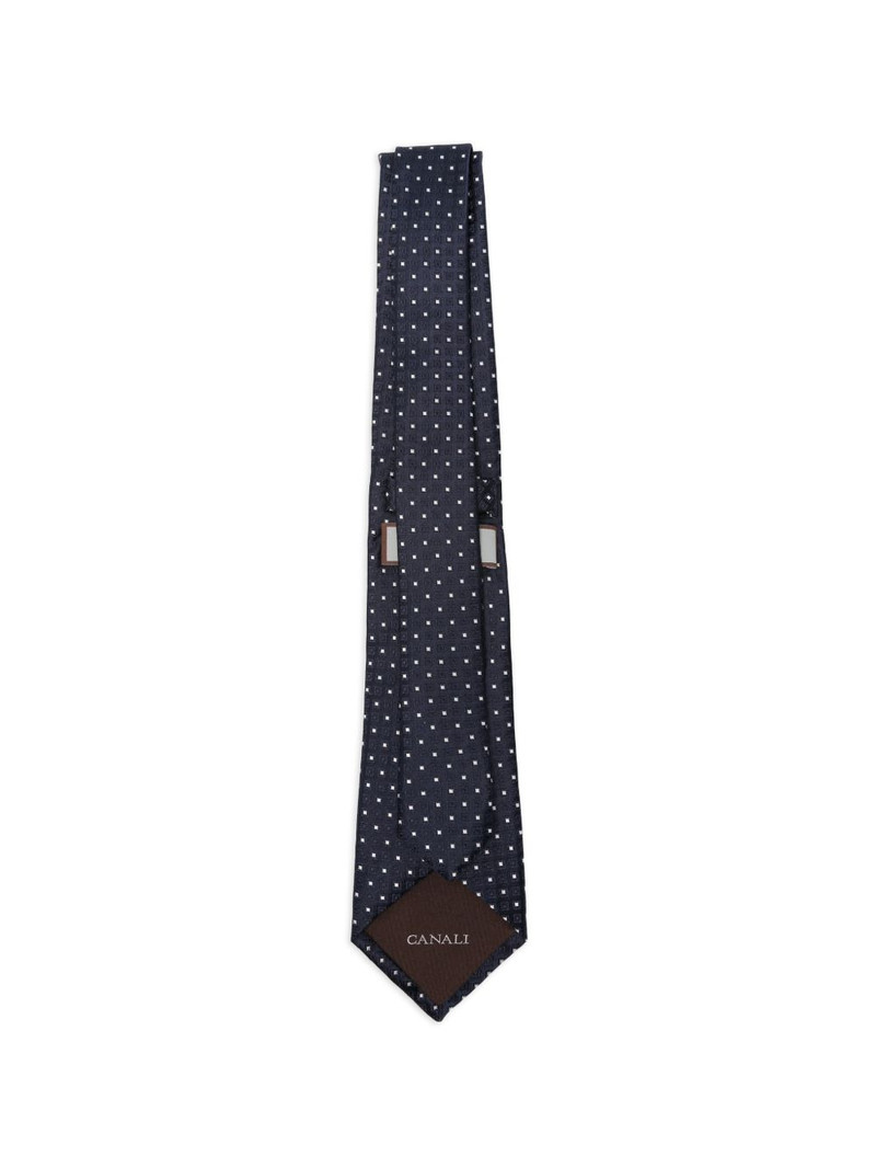 Canali geometric-pattern silk tie outlook