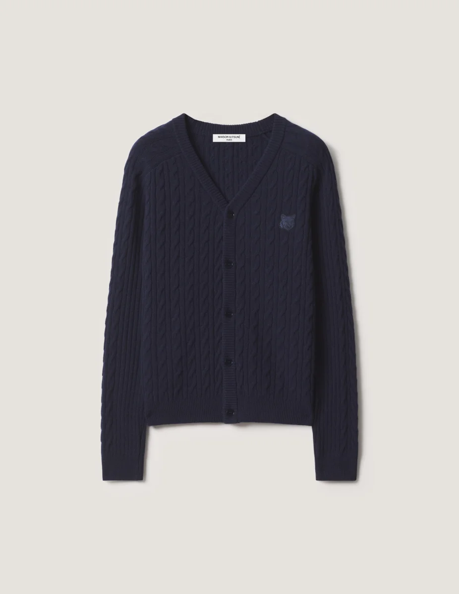 FOX HEAD CABLE KNIT COMFORT CARDIGAN - 1