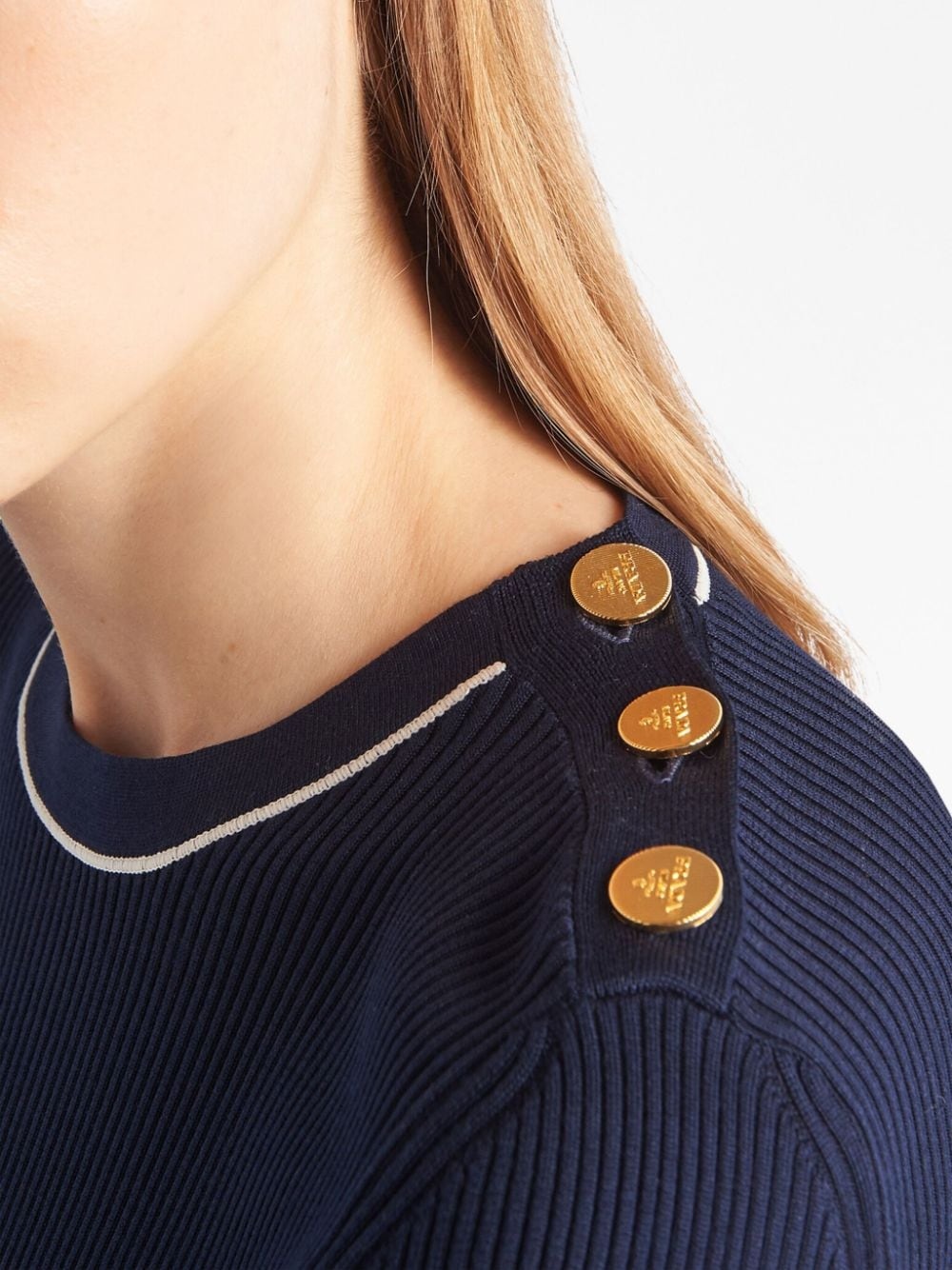 button-detail knitted top - 5