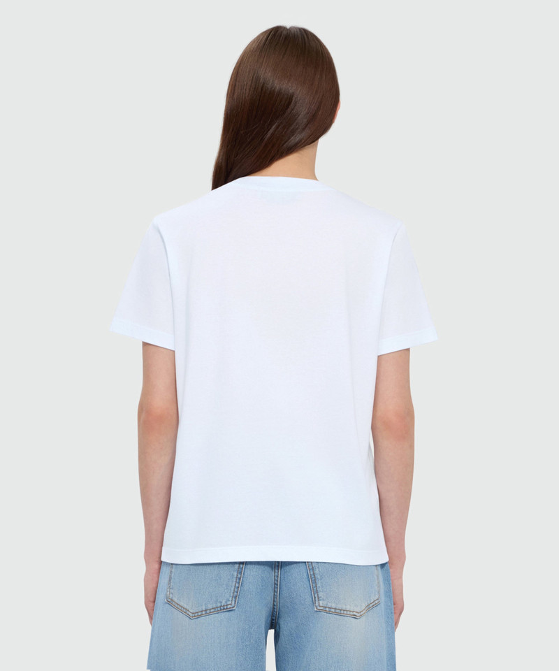 White short-sleeve cotton jersey T-shirt with Mwave logo embroidery on the chest 3