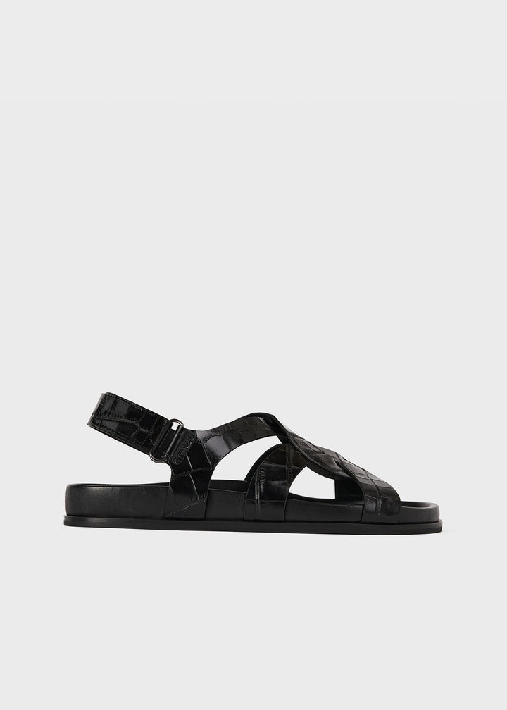 Totême The Chunky Sandal black croco | REVERSIBLE