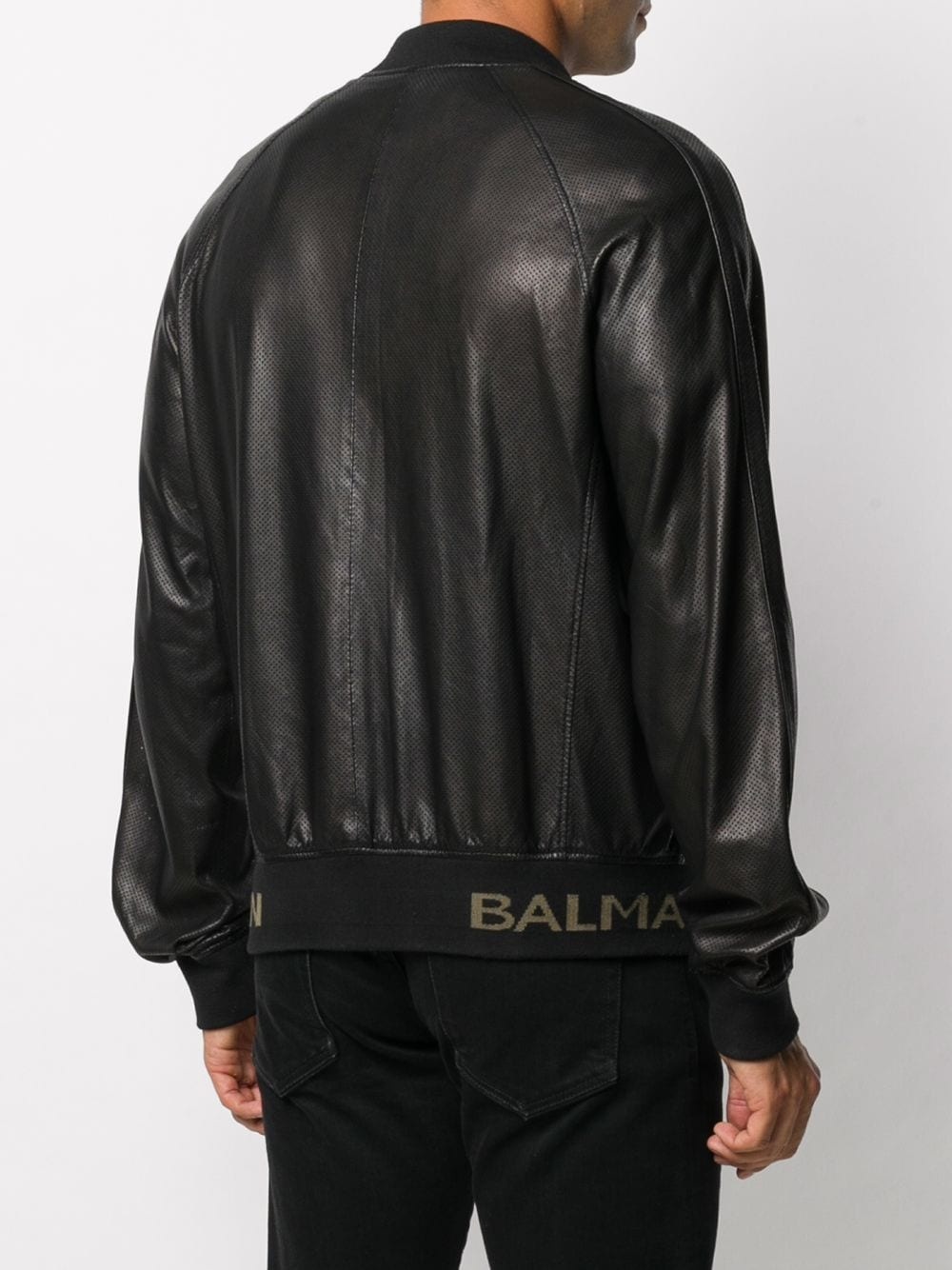 logo-trim bomber jacket - 4