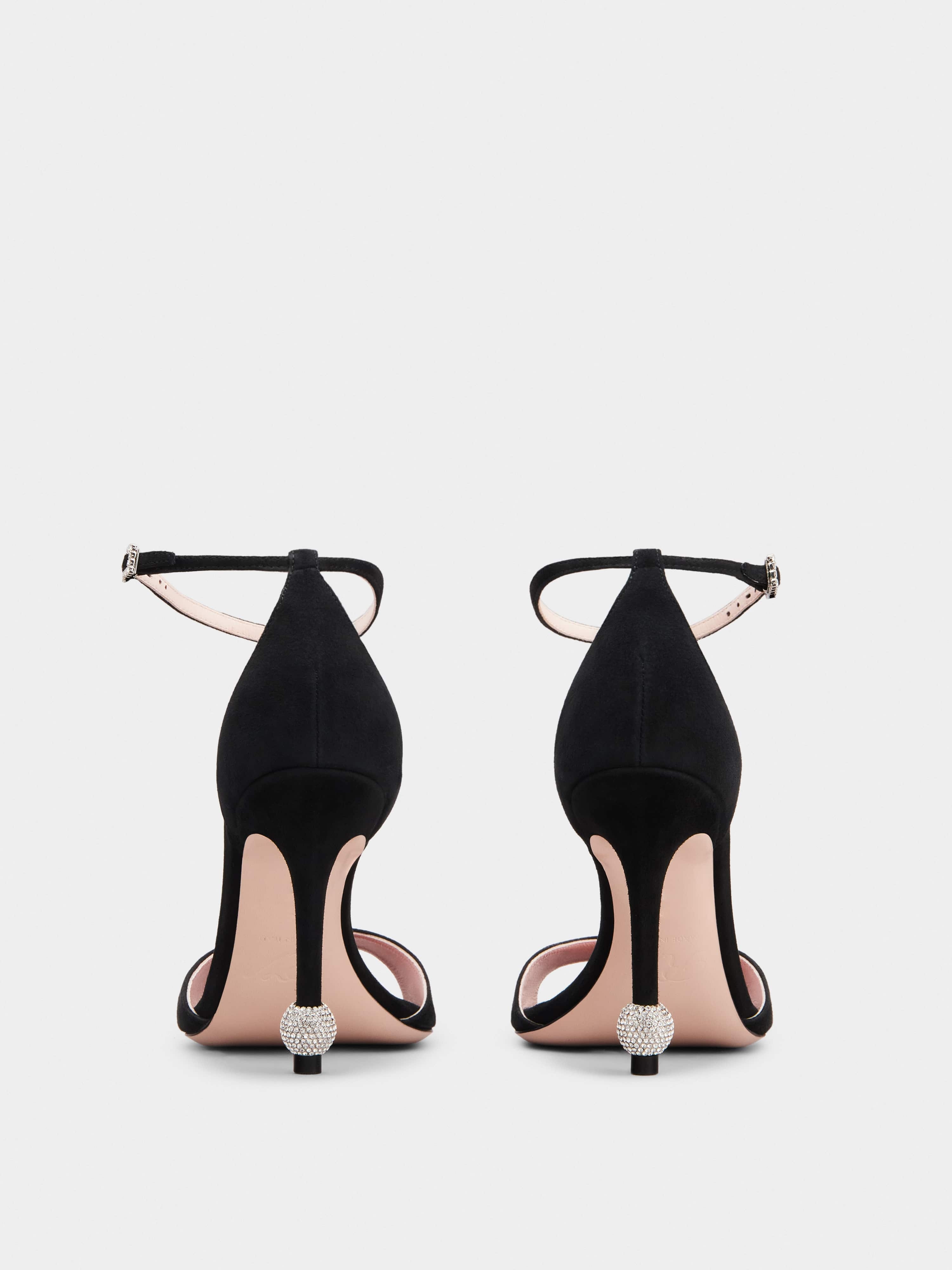 Vivier Marlène Strass Sandals in Suede - 5