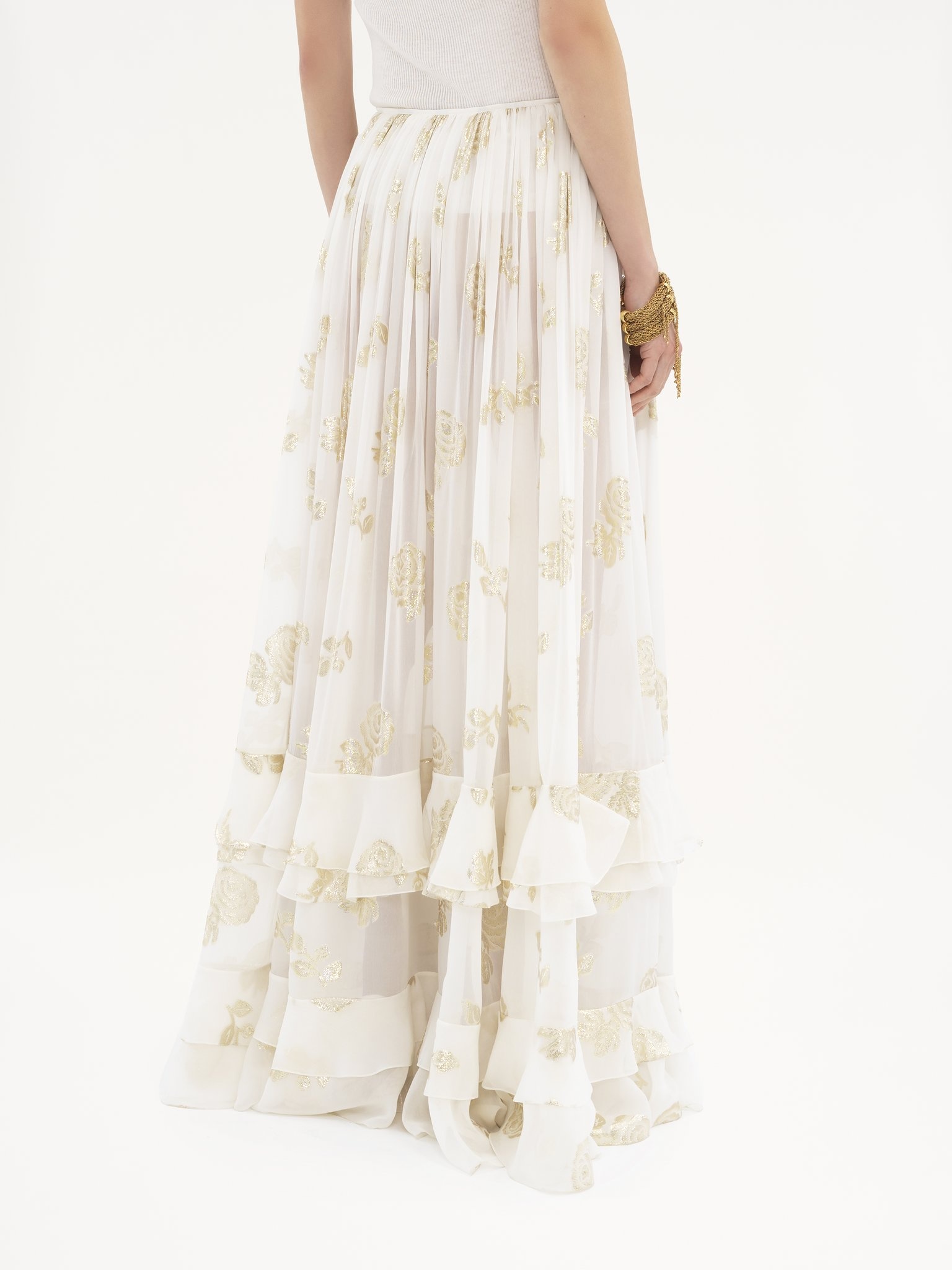 FLUID MAXI SKIRT IN SILK JACQUARD & LUREX - 5