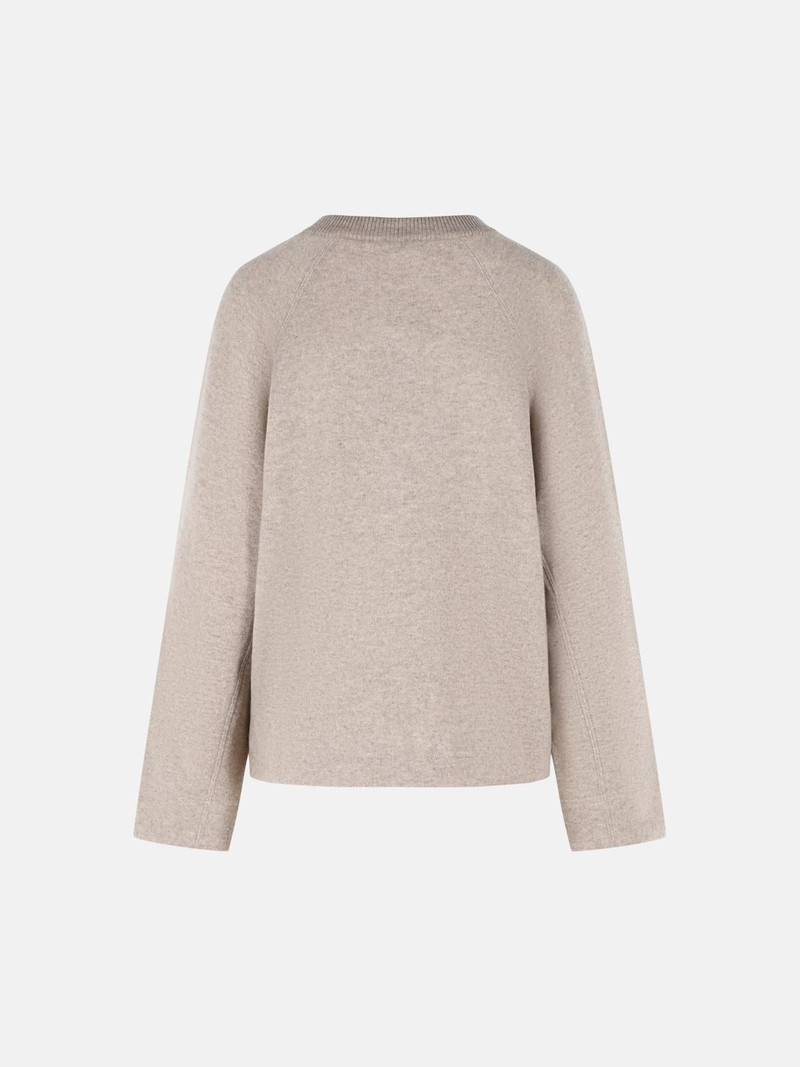 Max Mara 'AERE' SWEATSHIRT IN CASHMERE AND BEIGE VIRGIN WOOL outlook