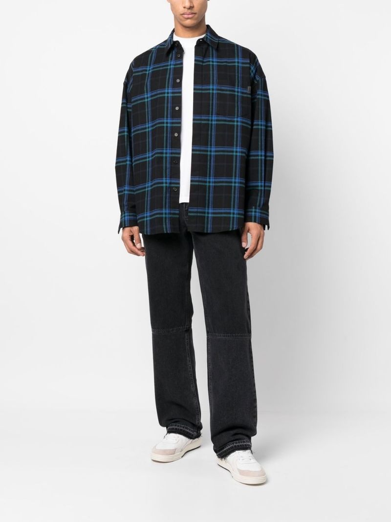 checked chest-pocket shirt - 2