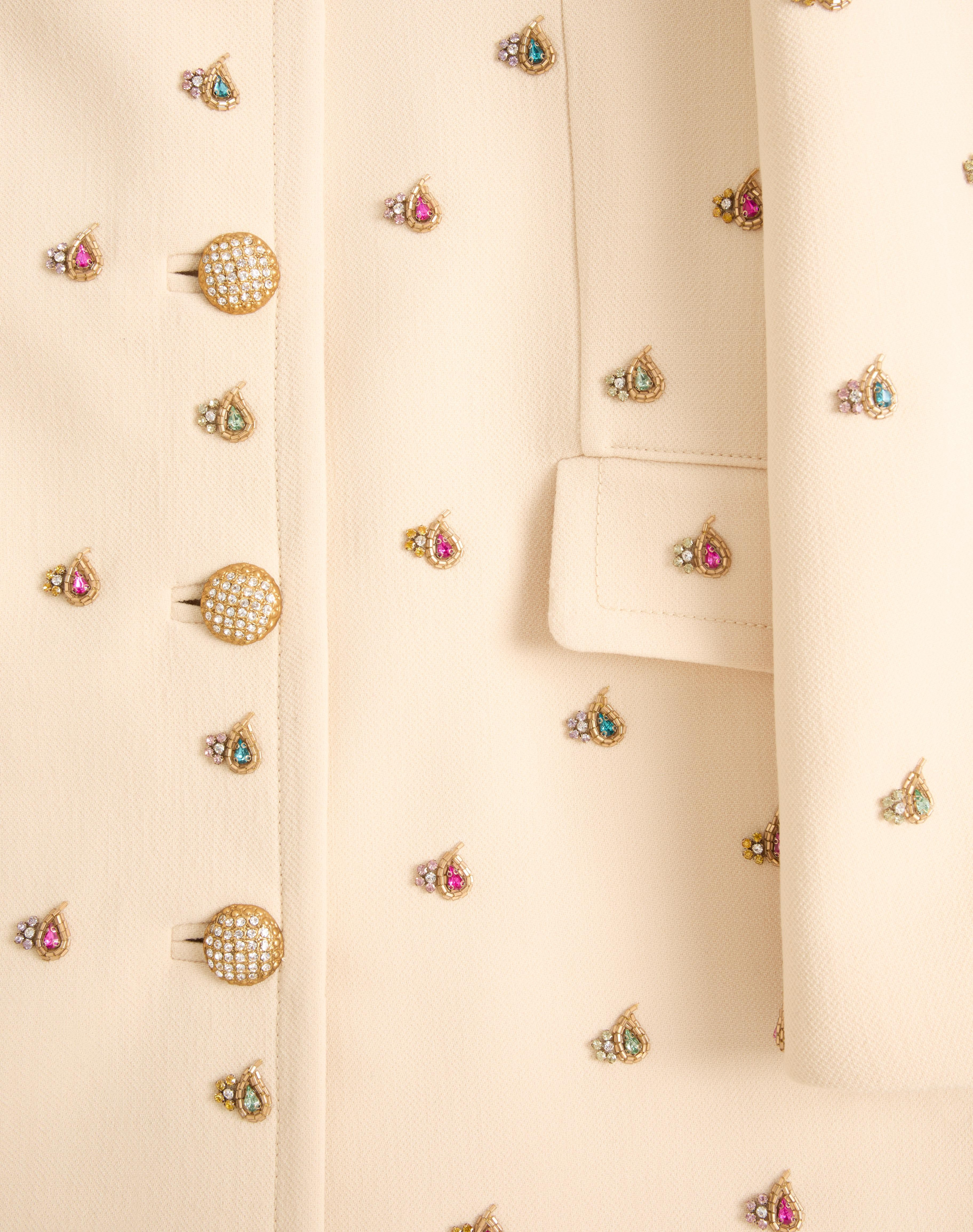 EMBROIDERED WOOL CREPE COAT - 3