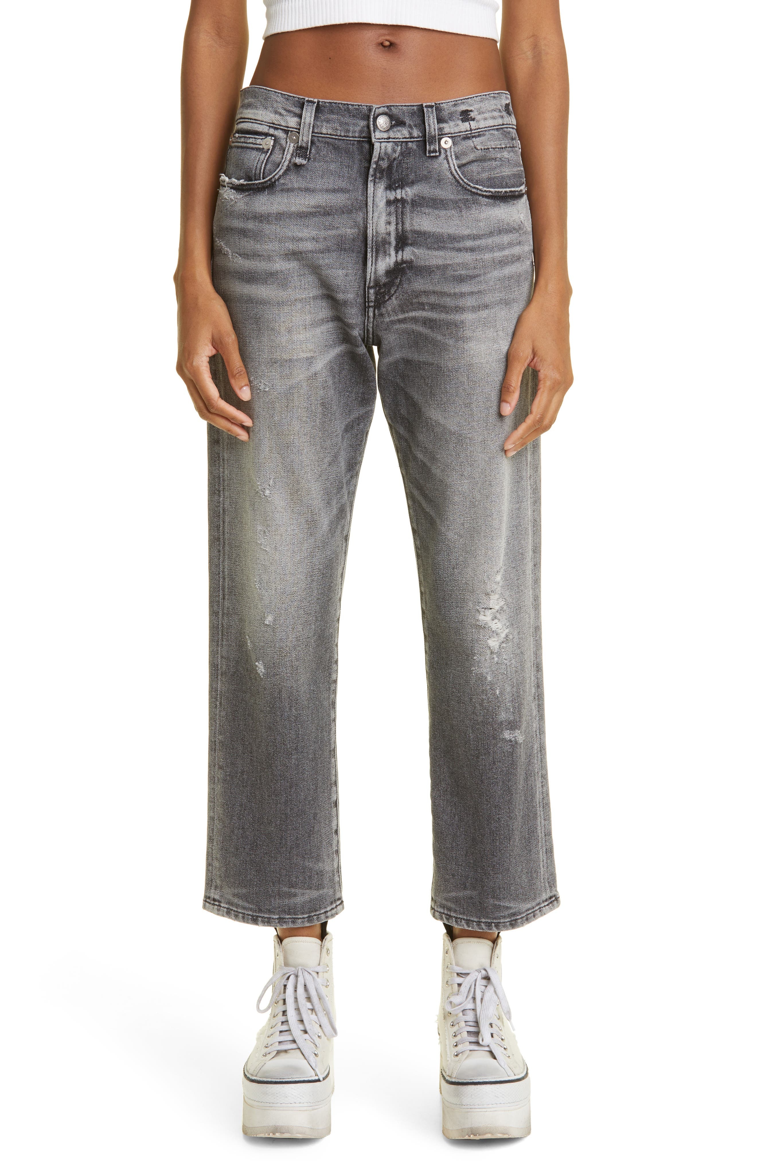 Distressed Boyfriend Jeans - 1