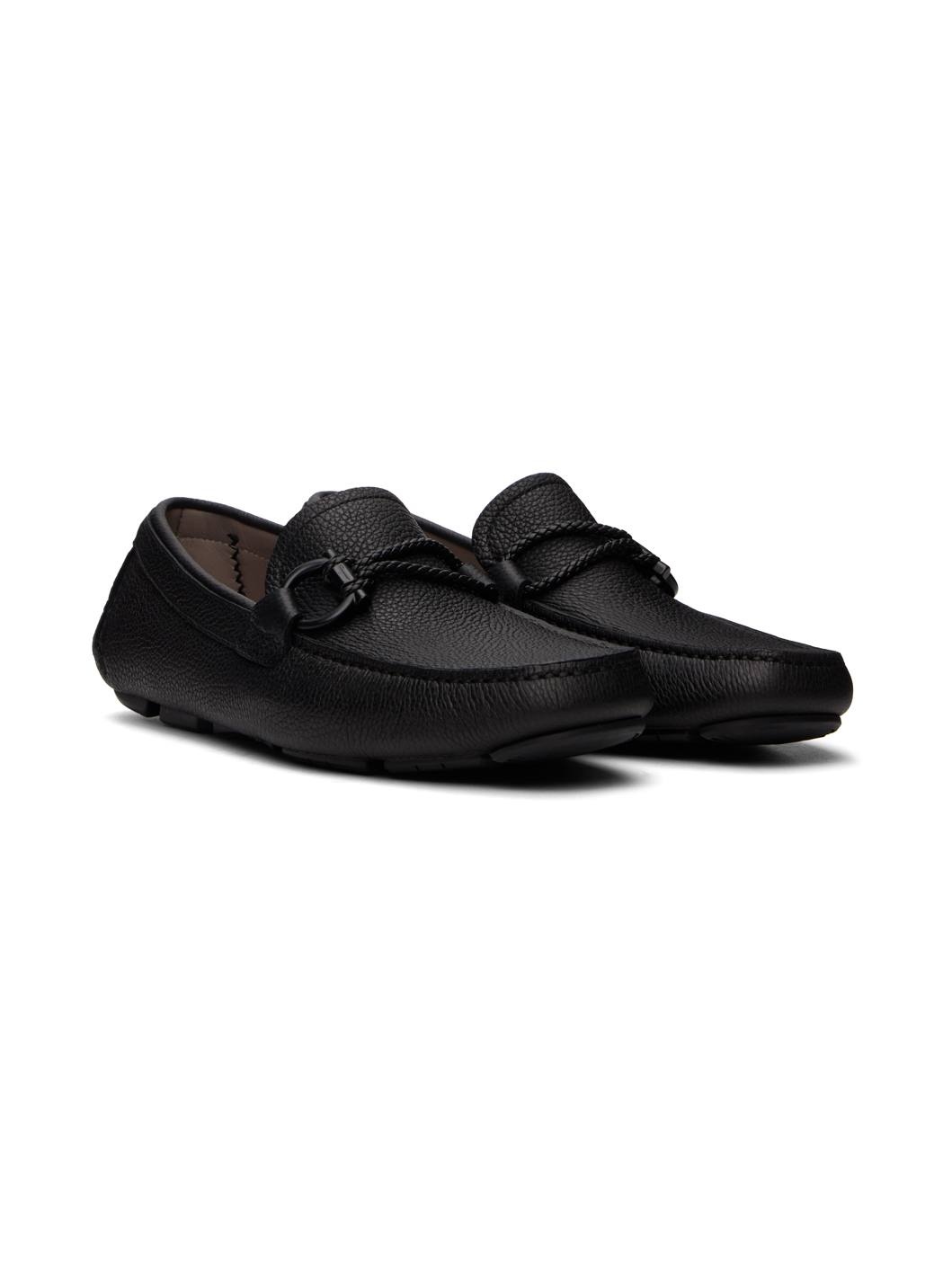 Black Gancini Ornament Loafers - 4