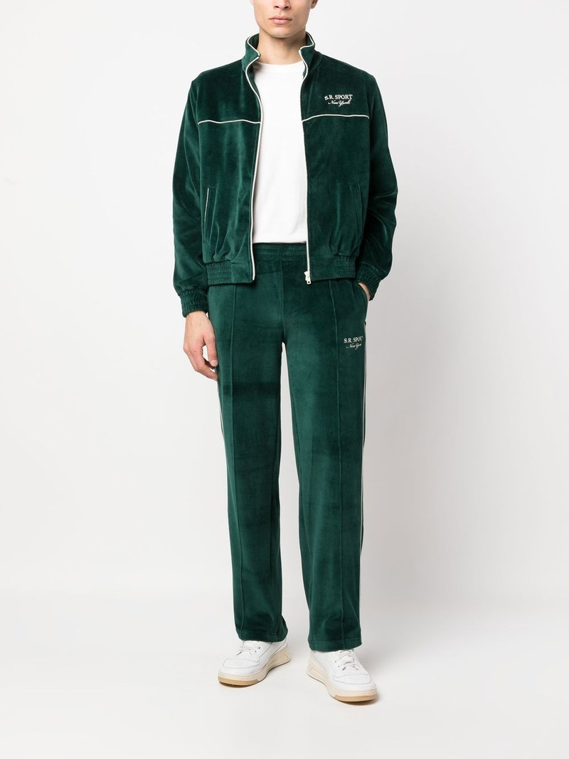 Sporty & Rich logo-embroidered zipped sweatshirt outlook