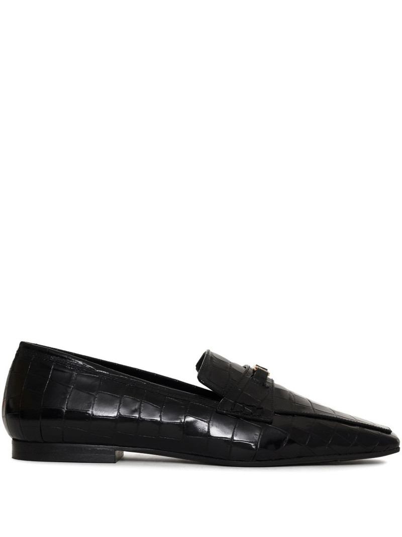 Freya crocodile-embossed loafers 1