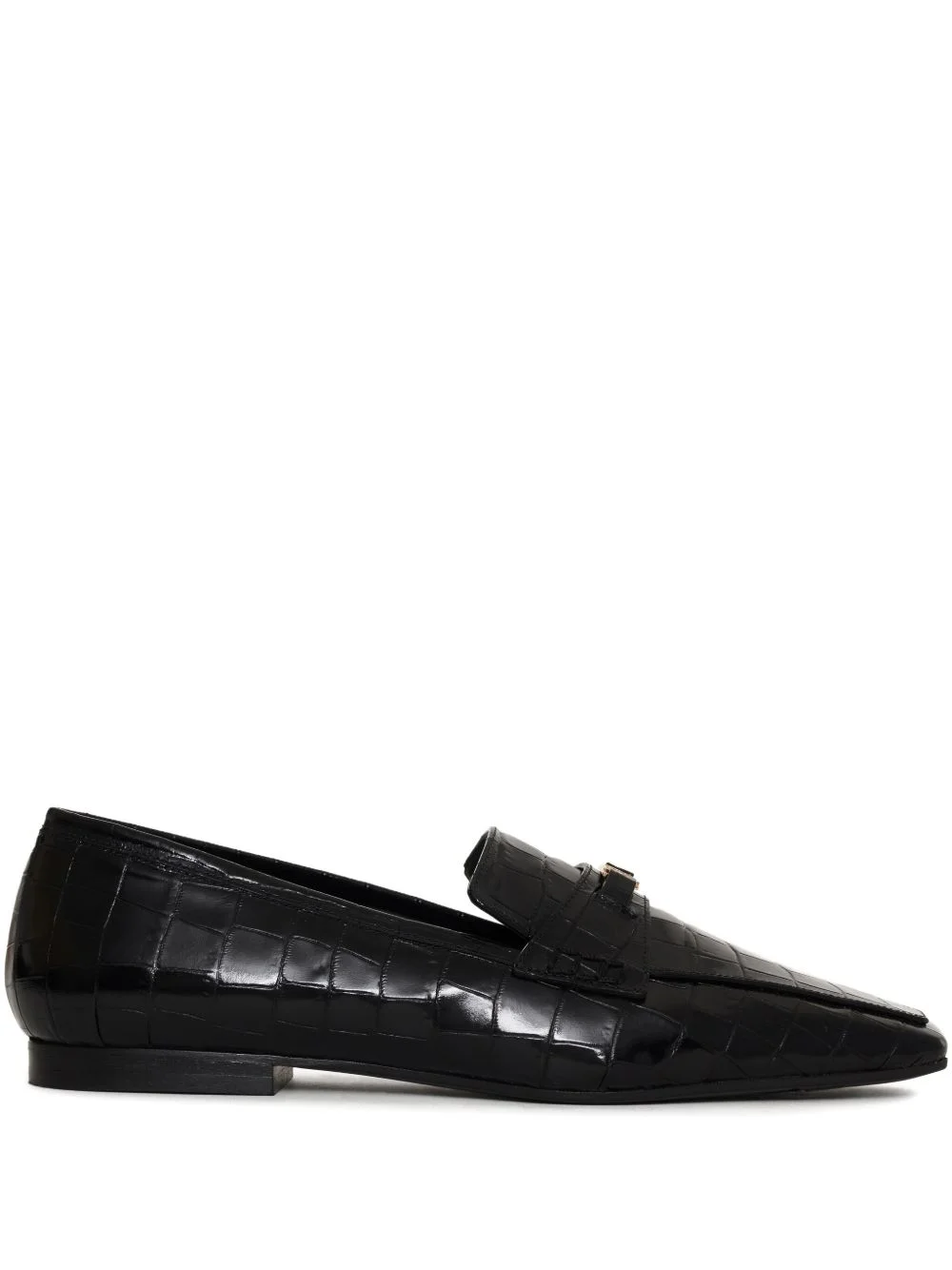 Freya crocodile-embossed loafers - 1