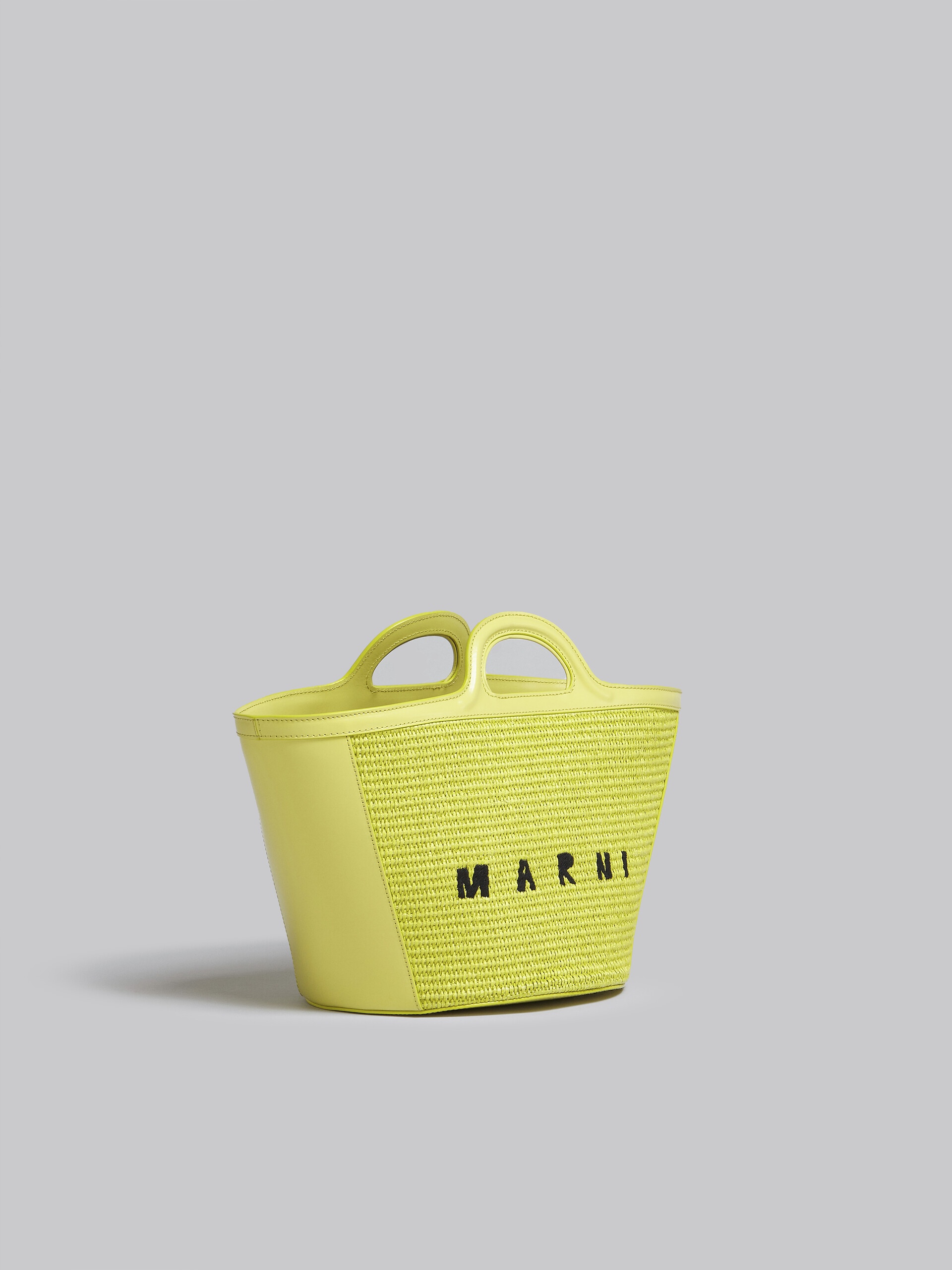 TROPICALIA SMALL BAG IN YELLOW LEATHER AND RAFFIA - 6