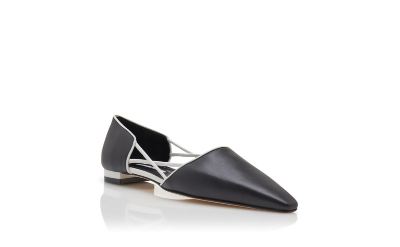 Black Nappa Leather Flat Pumps 3
