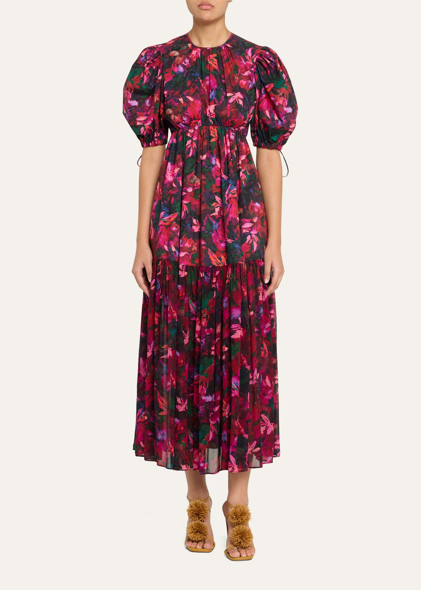 Collage Hibiscus Midi Dress - 2