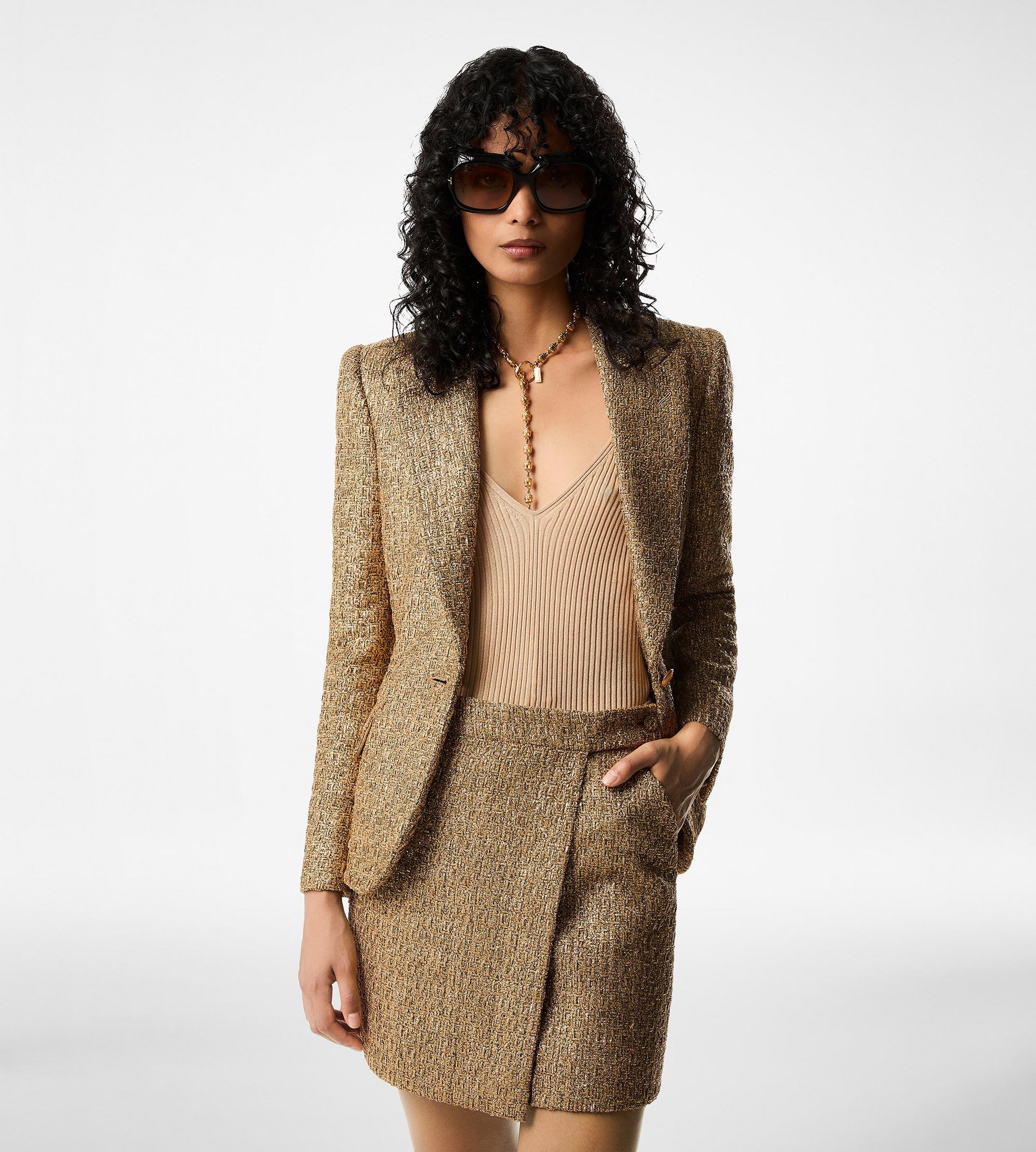 WOOL BLEND TWEED MINI SKIRT - 2