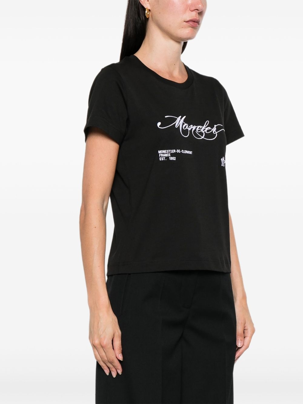 embroidered-logo cotton T-shirt - 3