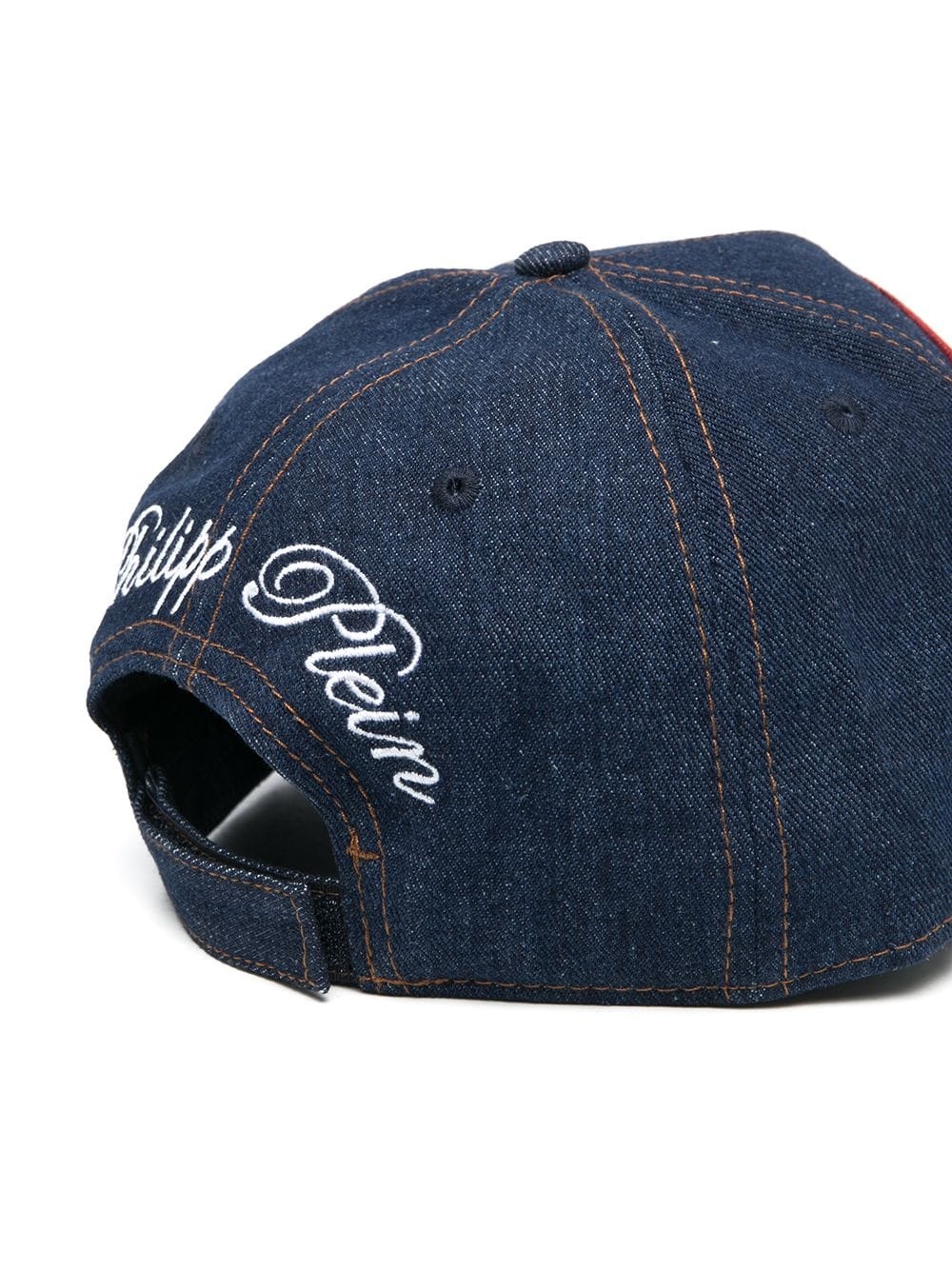 logo-patch denim baseball cap - 2