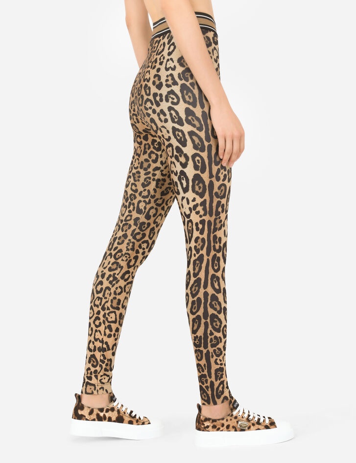 Leopard-print spandex/jersey leggings - 5