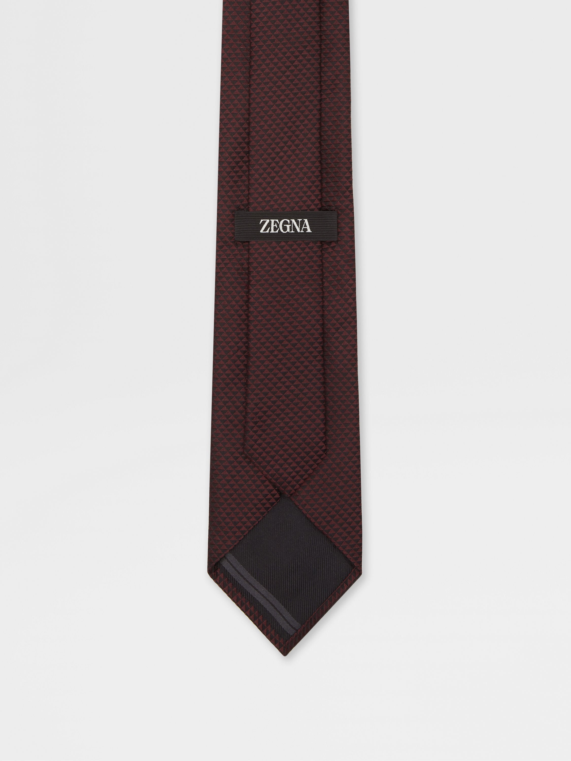 BURGUNDY SILK TIE - 3