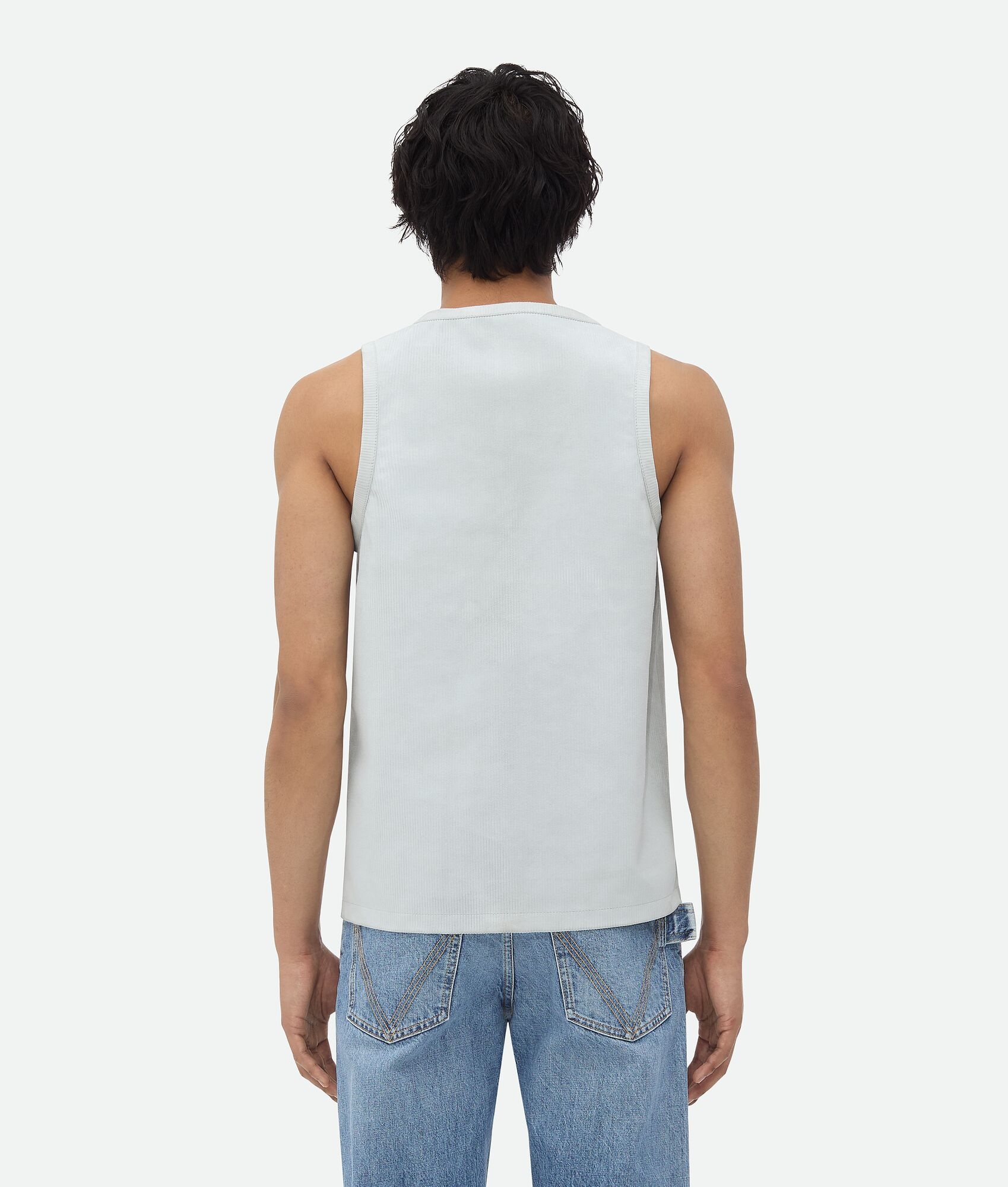 Jersey Rib Leather Tank Top - 3