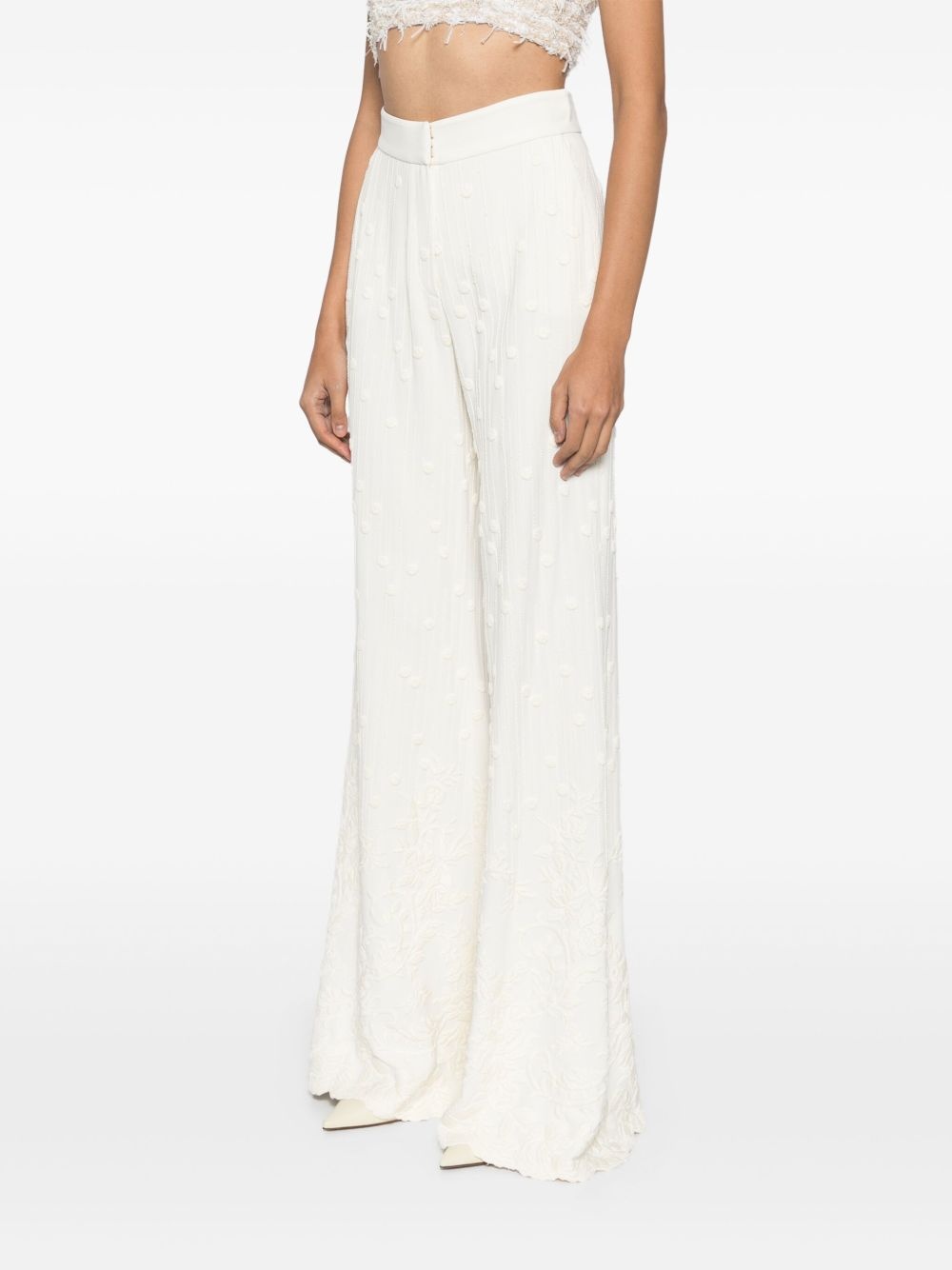 embroidered flared trousers - 3