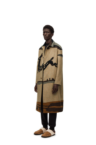 Loewe Deer intarsia coat in wool outlook