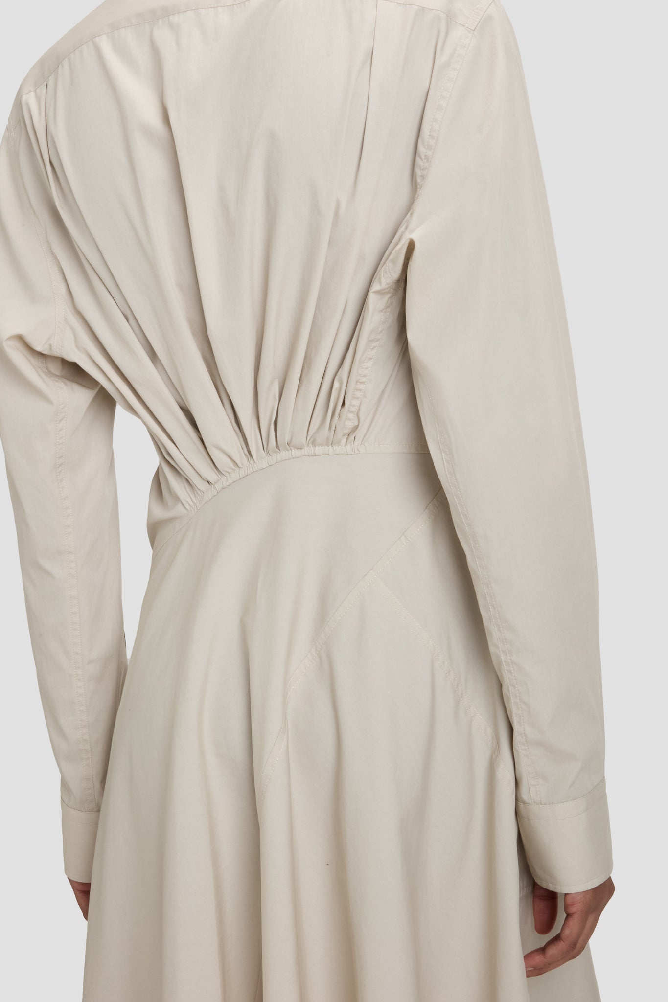 Panelled Shirt Dress In Pumice - 6