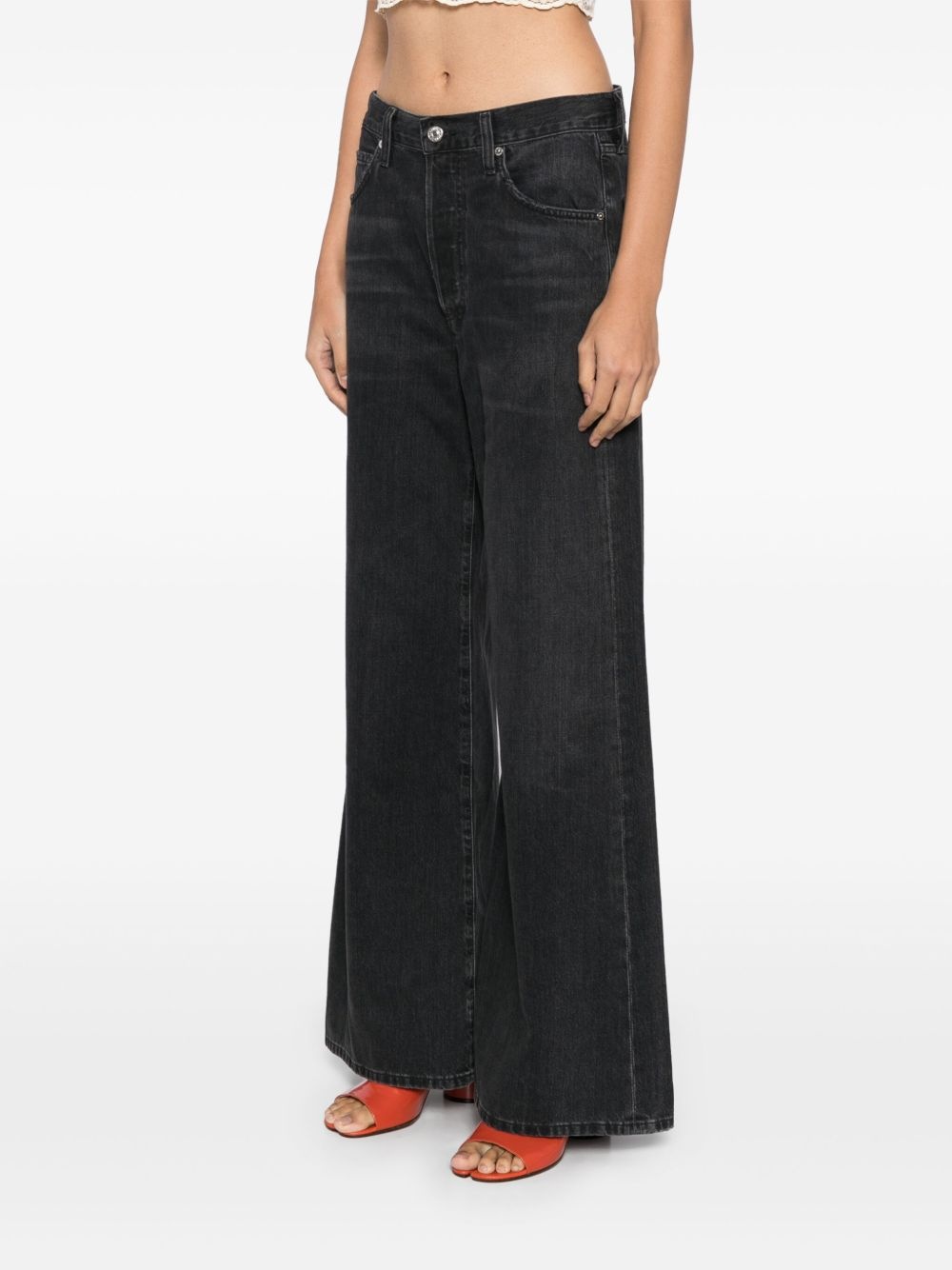 mid-rise wide-leg jeans - 3