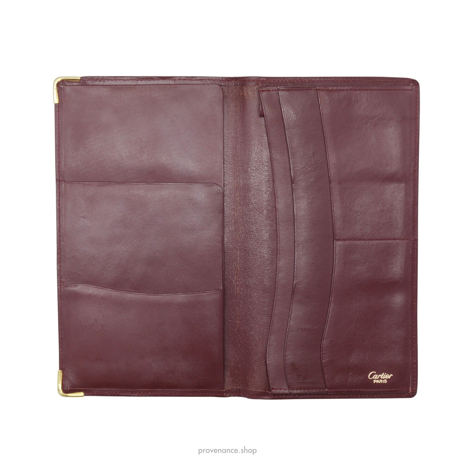 Cartier Long Wallet - Burgundy Calfskin Leather - 4